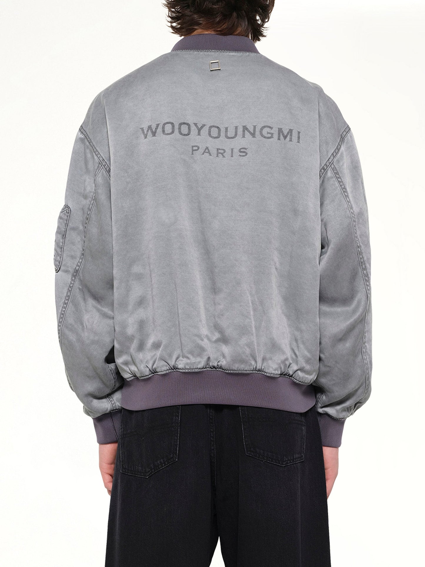 WOOYOUNGMI Cupro Bomber Jacket (Grey)