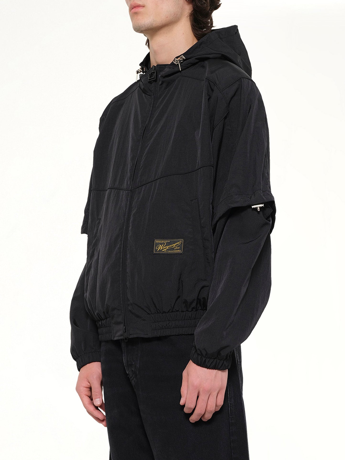 WOOYOUNGMI Detachable Sleeve Windbreaker (Black)