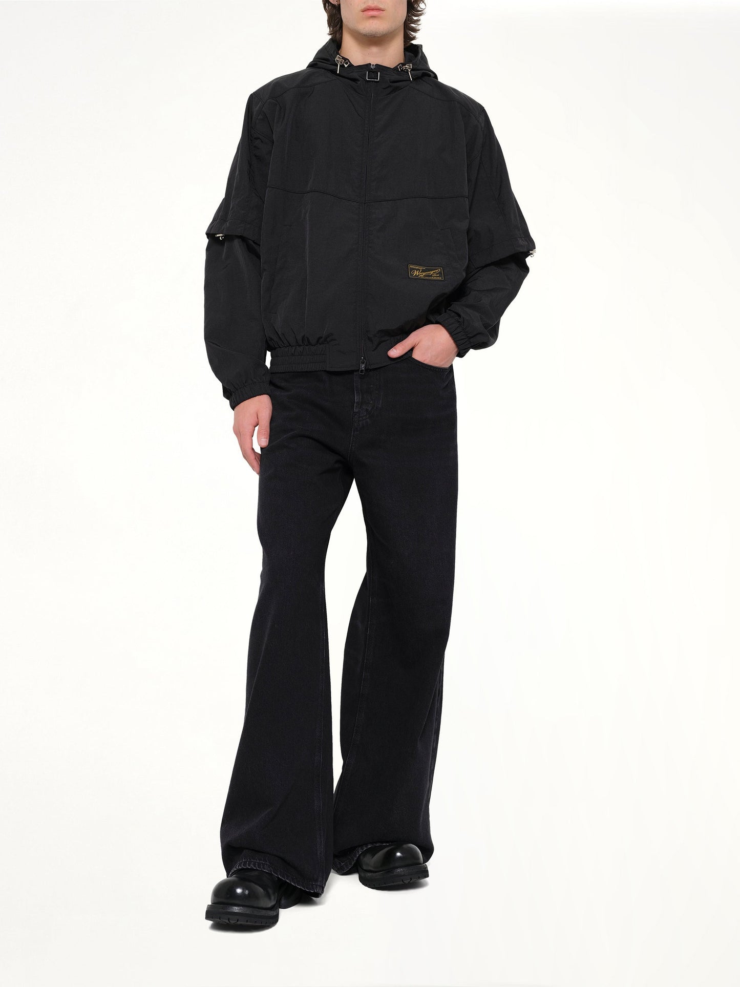 WOOYOUNGMI Detachable Sleeve Windbreaker (Black)