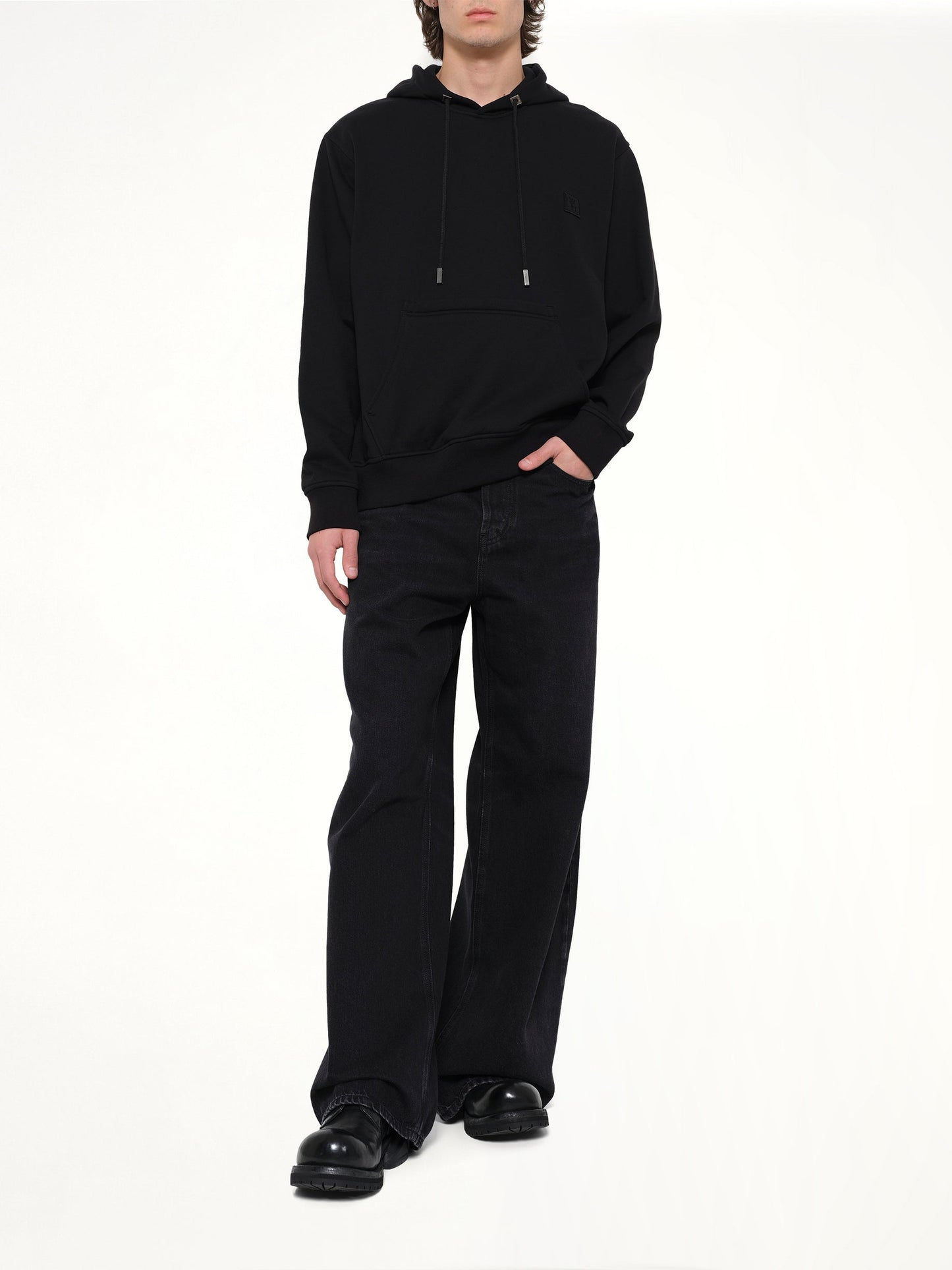 WOOYOUNGMI Flower Back Print Hoodie (Black)