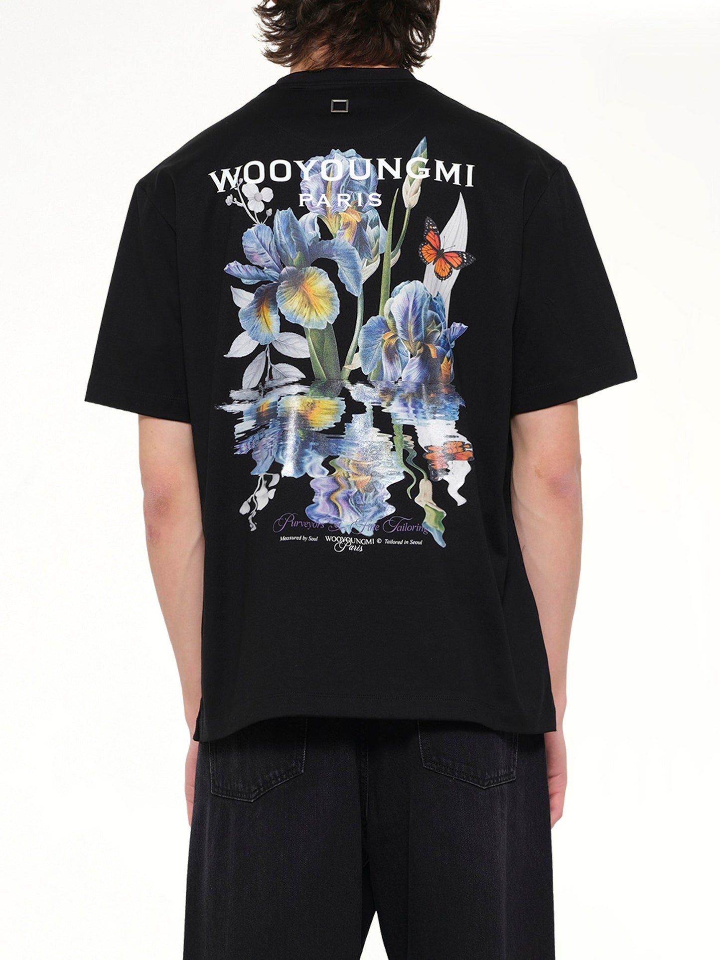 WOOYOUNGMI Flower Back Print T-Shirt (Black)