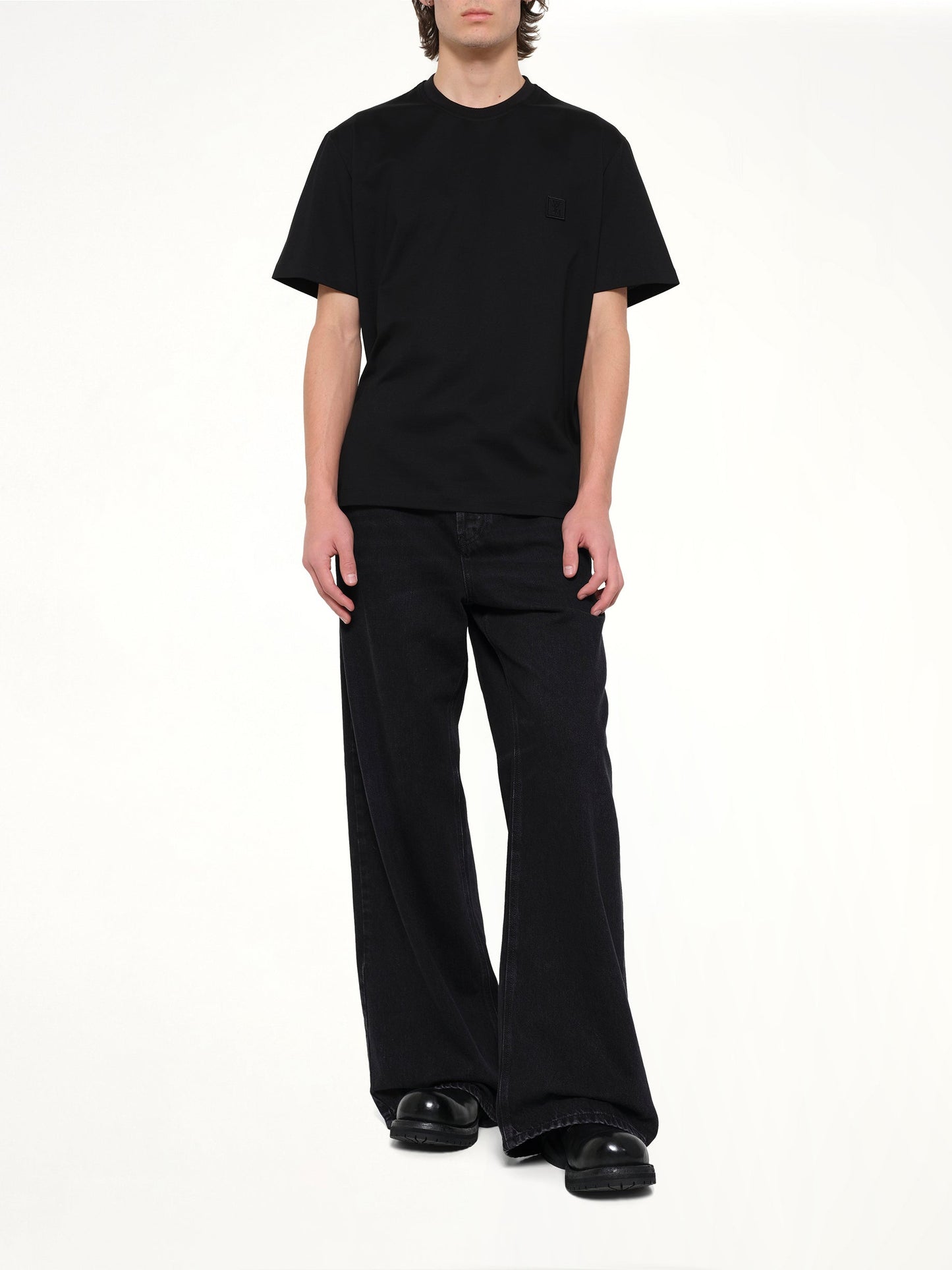 WOOYOUNGMI Flower Back Print T-Shirt (Black)