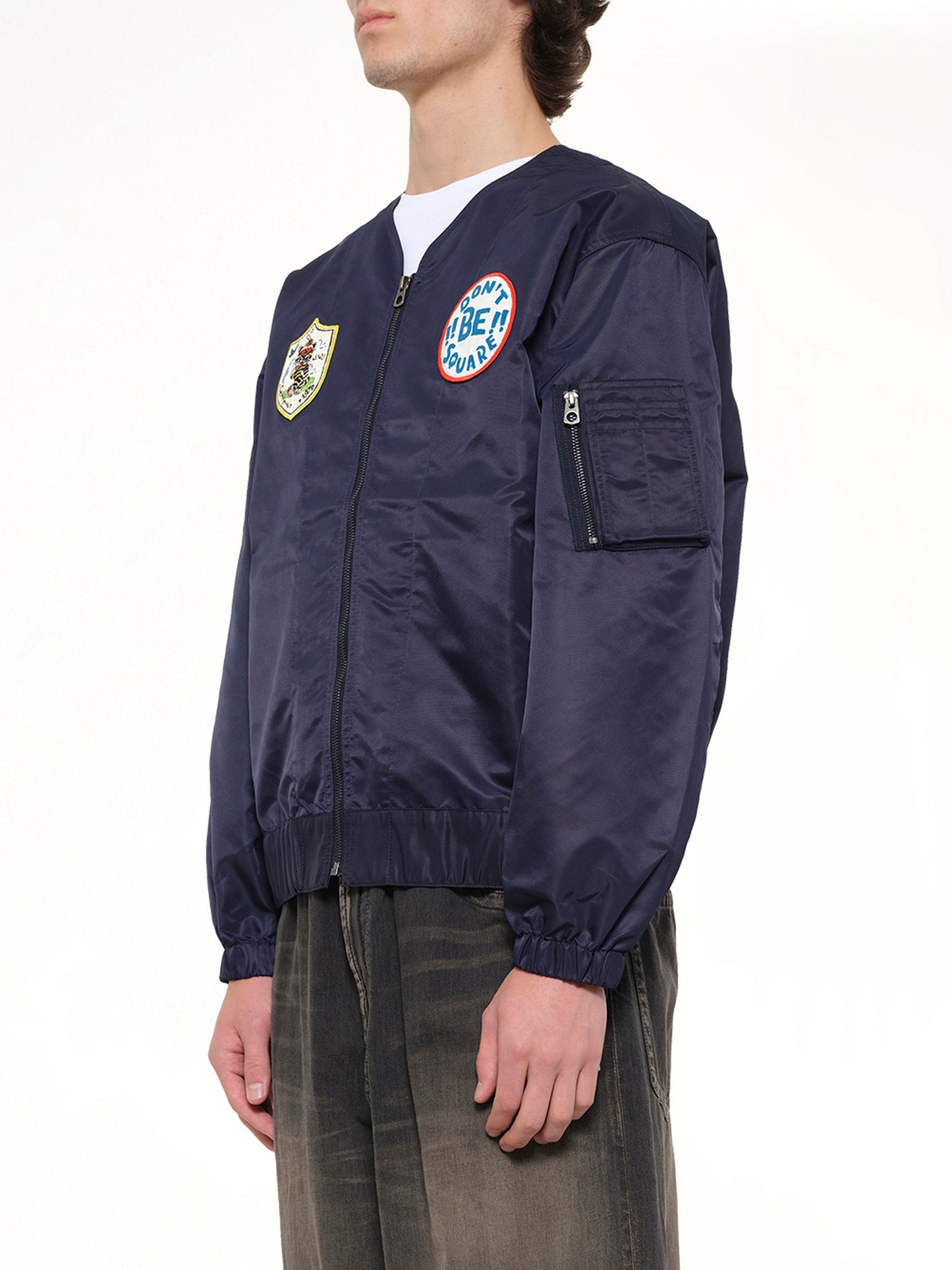 Kenzo Badges Collarless Bomber (Navy)