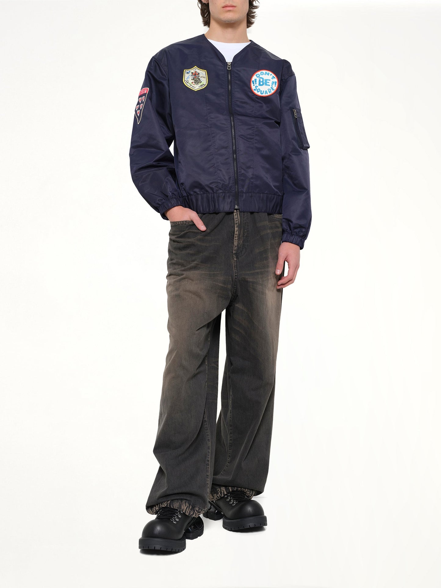 Kenzo Badges Collarless Bomber (Navy)
