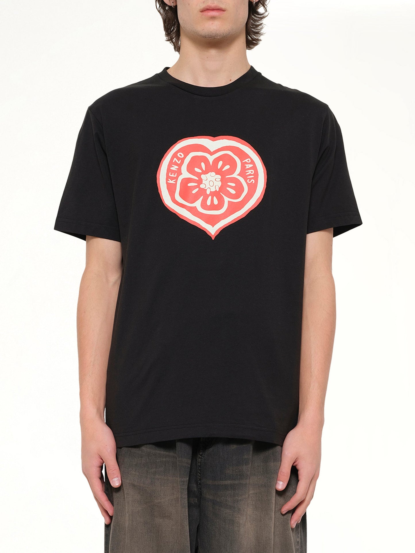 Image of T-Shirts. Product name - Kenzo Boke Heart Classic T-Shirt in Black colour by brand - KENZO