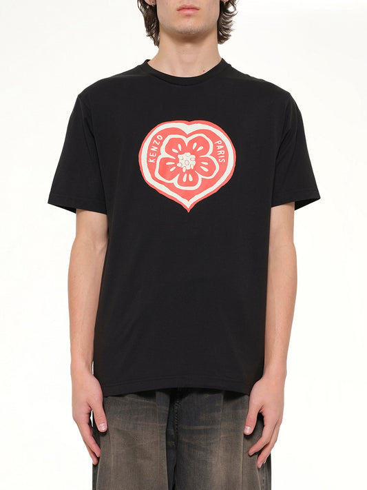 Image of T-Shirts. Product name - Kenzo Boke Heart Classic T-Shirt in Black colour by brand - KENZO