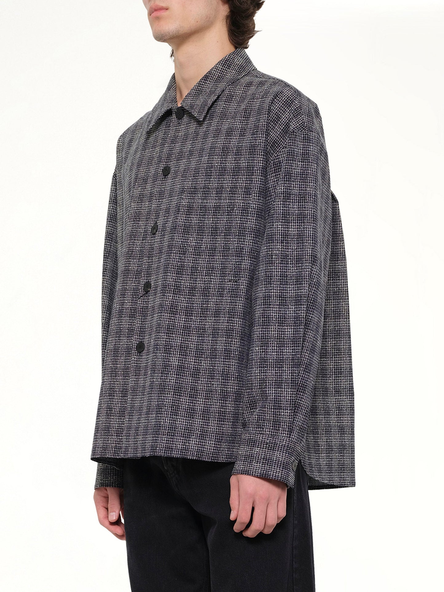 WOOYOUNGMI Tweed Shirt (Black)