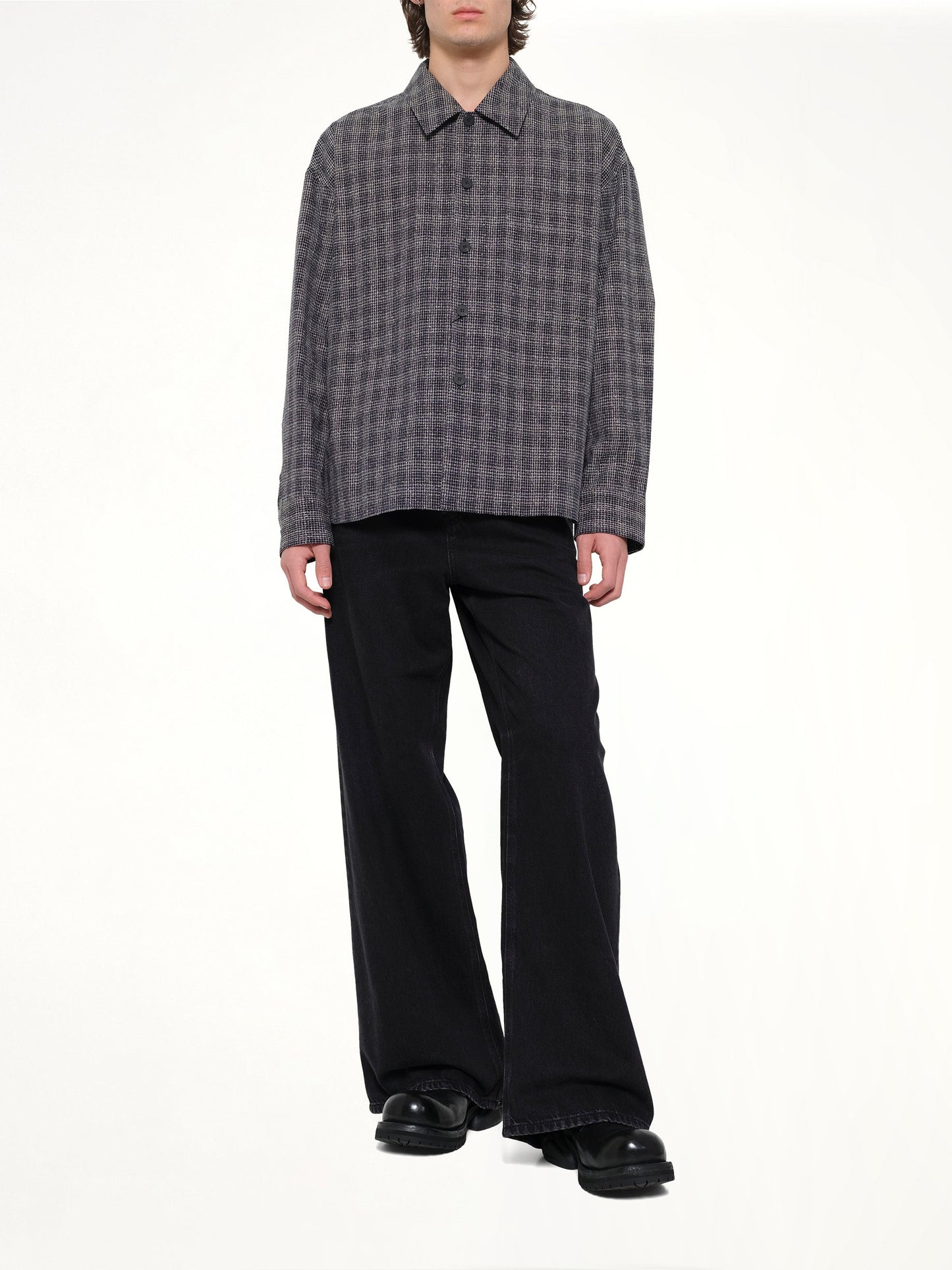 WOOYOUNGMI Tweed Shirt (Black)