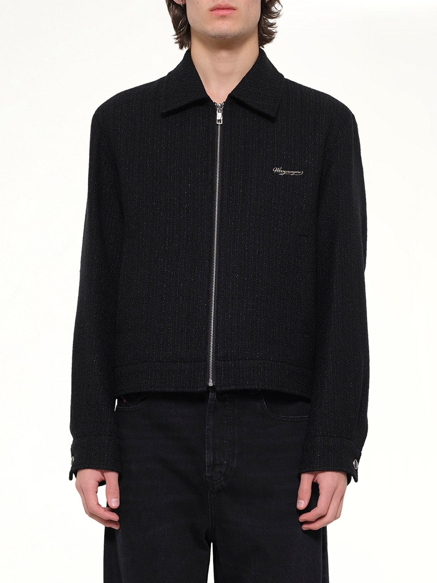 Image of Coats & Jackets. Product name - Wool Blouson in Black colour by brand - WOOYOUNGMI