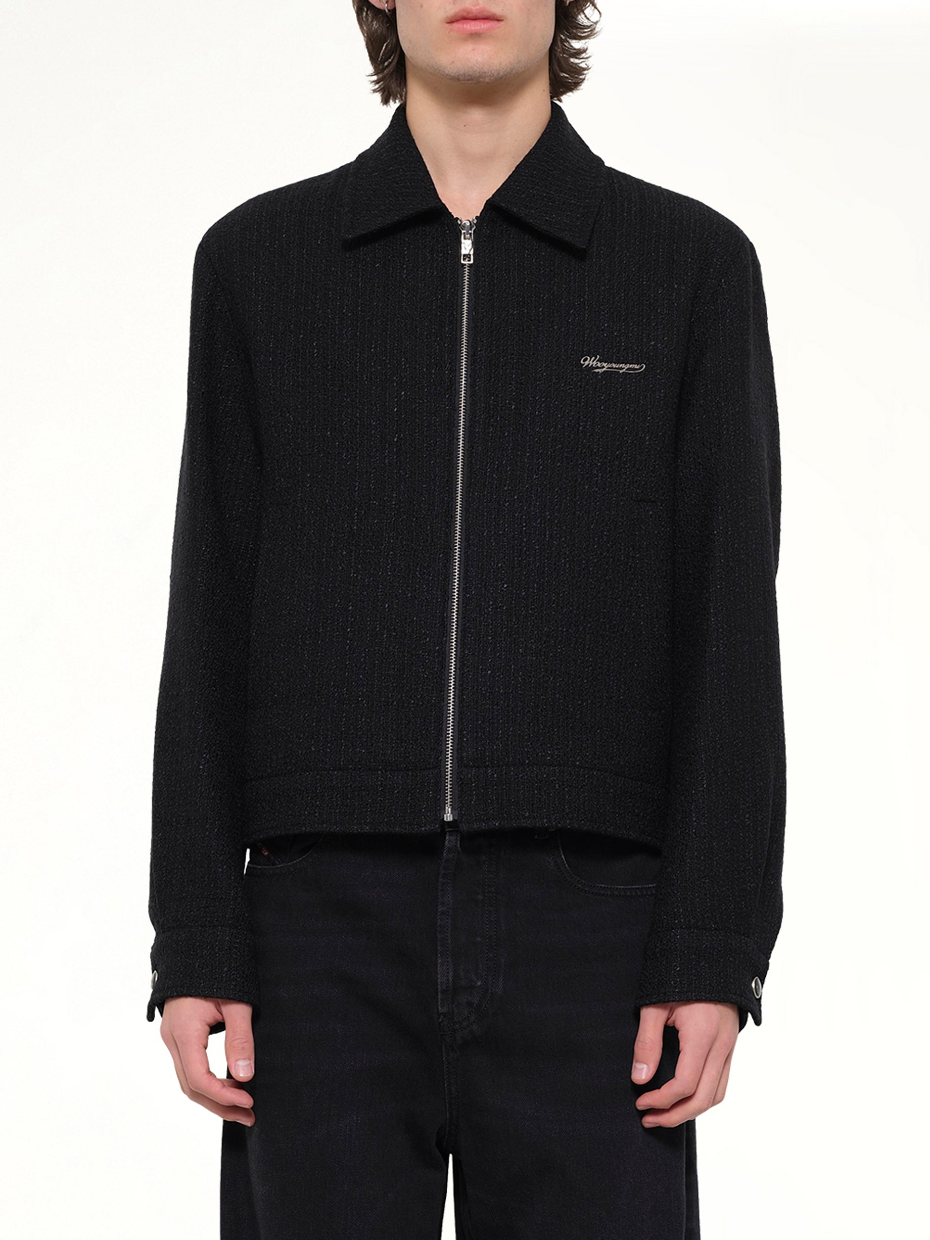 Image of Coats & Jackets. Product name - Wool Blouson in Black colour by brand - WOOYOUNGMI