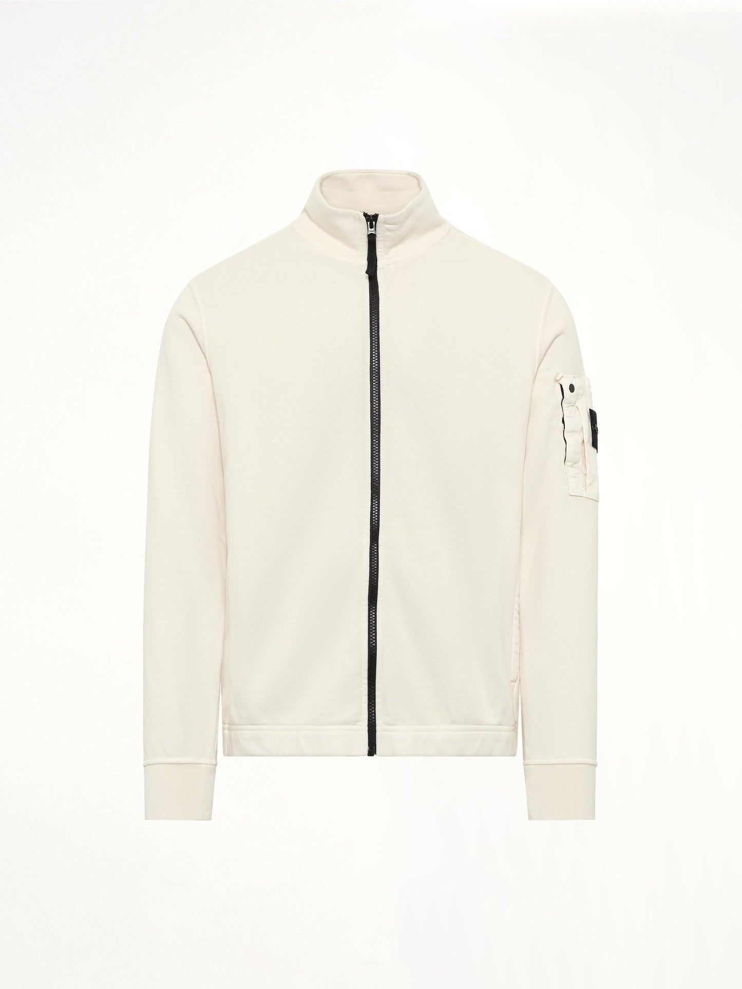 STONE ISLAND 6100018 Zip Up Cardigan (White)