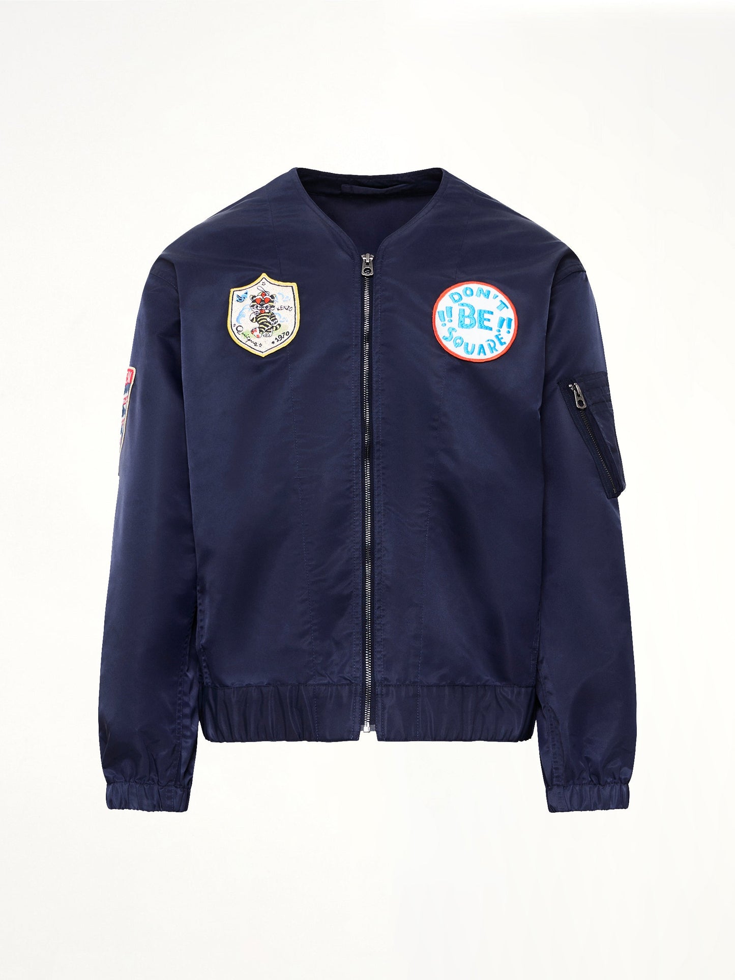 Kenzo Badges Collarless Bomber (Navy)