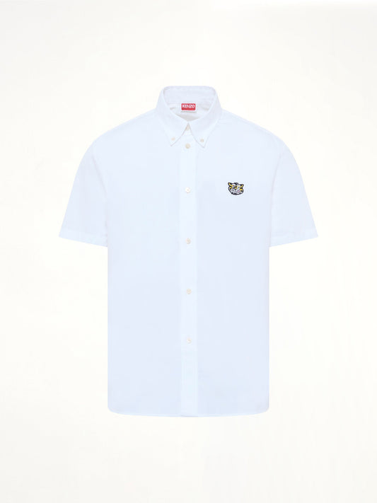 Kenzo Wild Tiger Crest Short Sleeve Shirt (White)