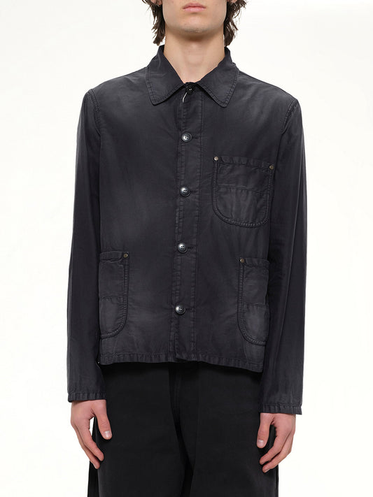 Image of Coats & Jackets. Product name - Brushed Moleskin Jacket in Black colour by brand - MAISON MARGIELA