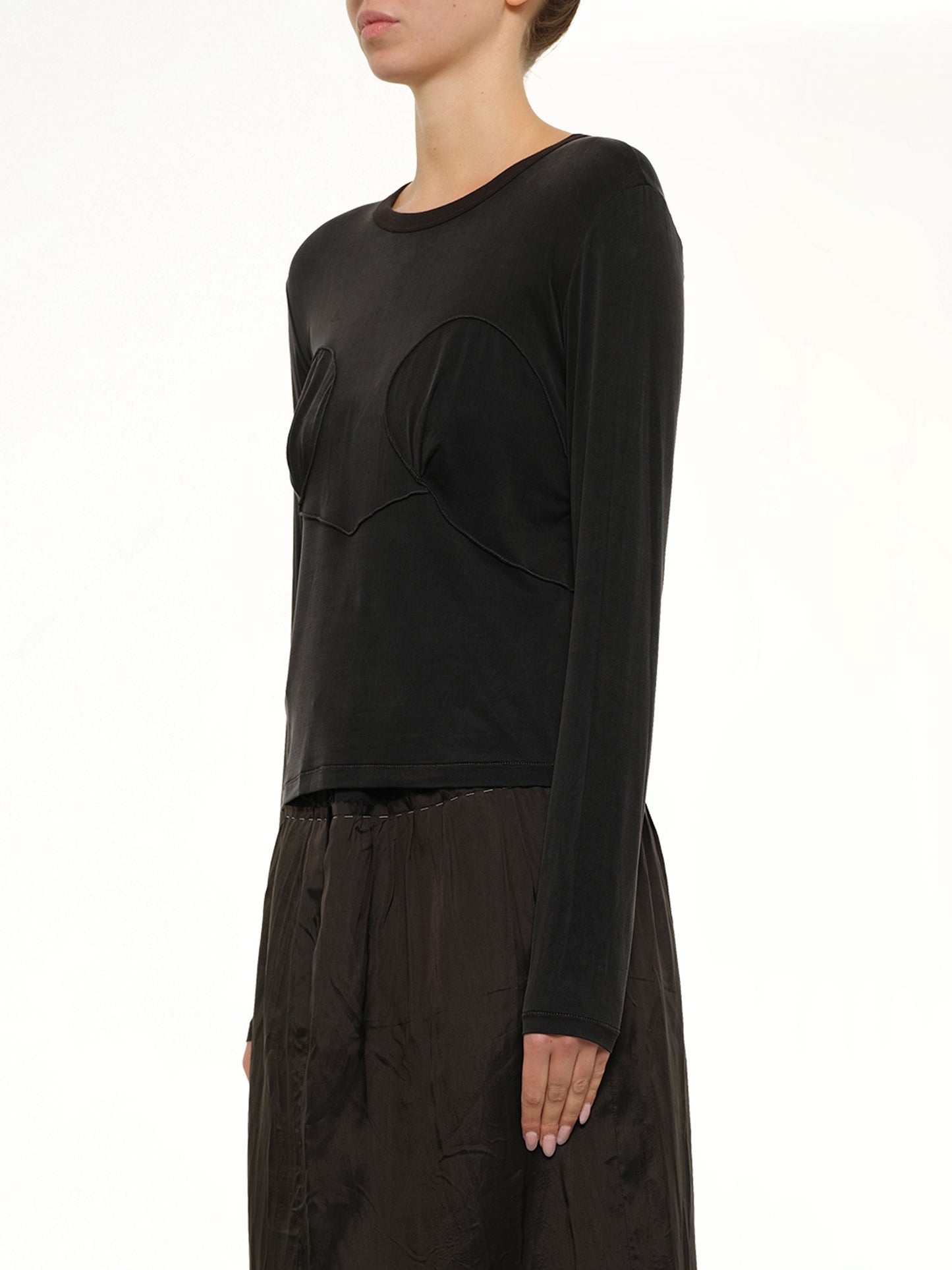 MAISON MARGIELA Cut-out Long Sleeve T-Shirt (Black)