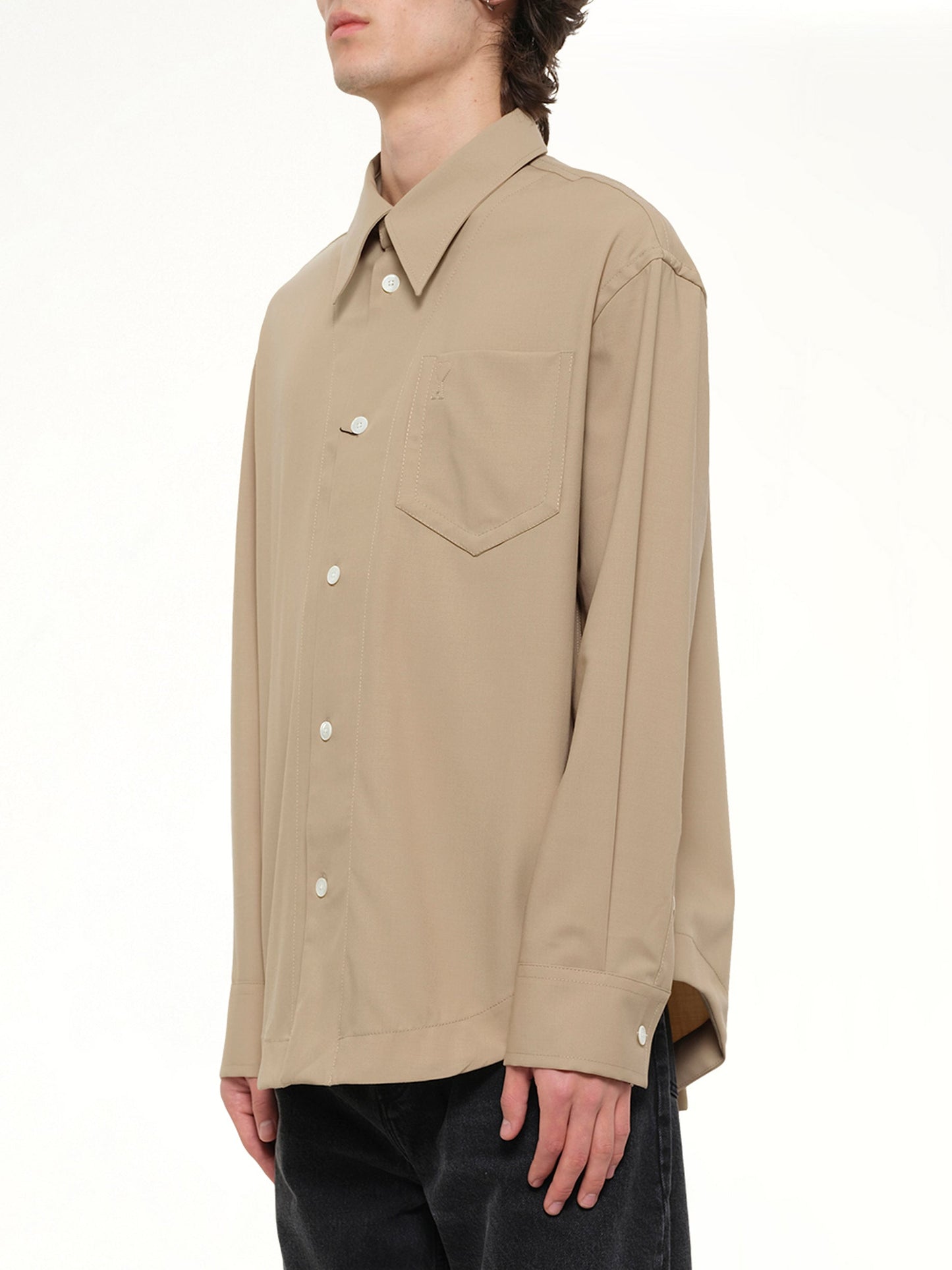 AMI PARIS Embossed ADC Shirt (Beige)