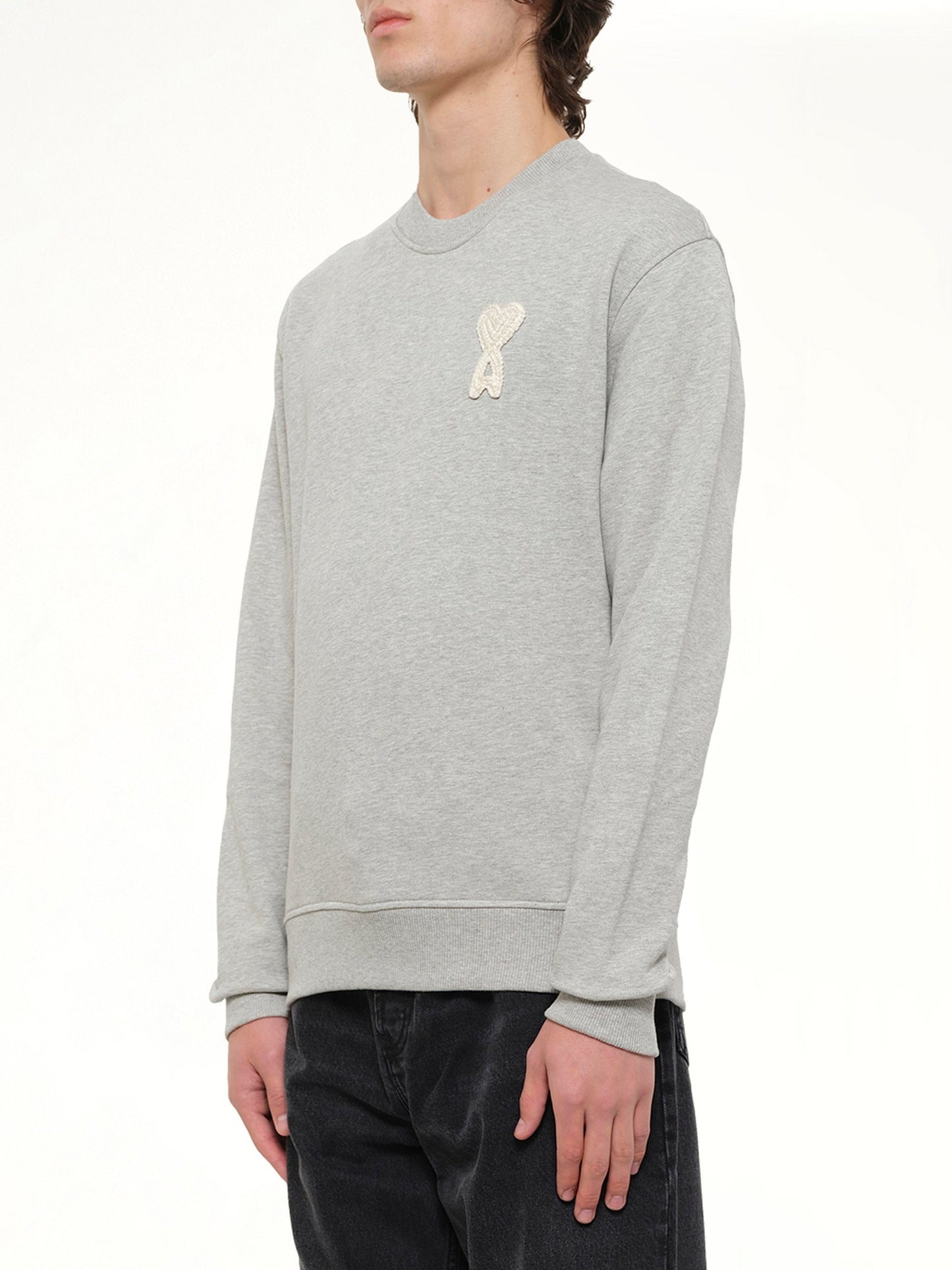 AMI PARIS Knitted ADC Sweatshirt (Grey)