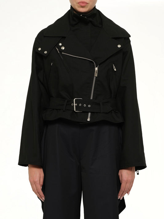 Image of Coats & Jackets. Product name - Layered Biker in Black colour by brand - ALAIA