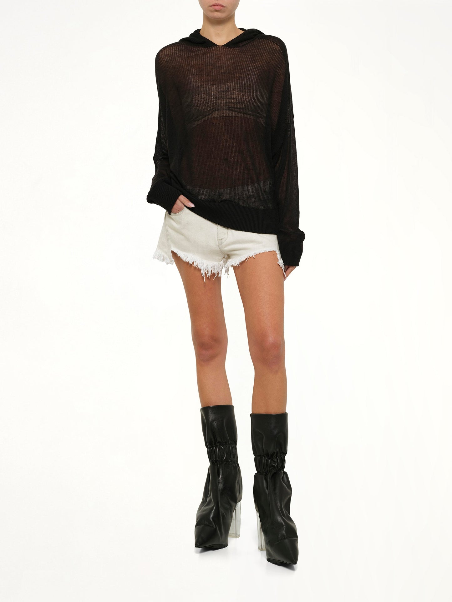 RICK OWENS Light Hun Hoodie (Black)