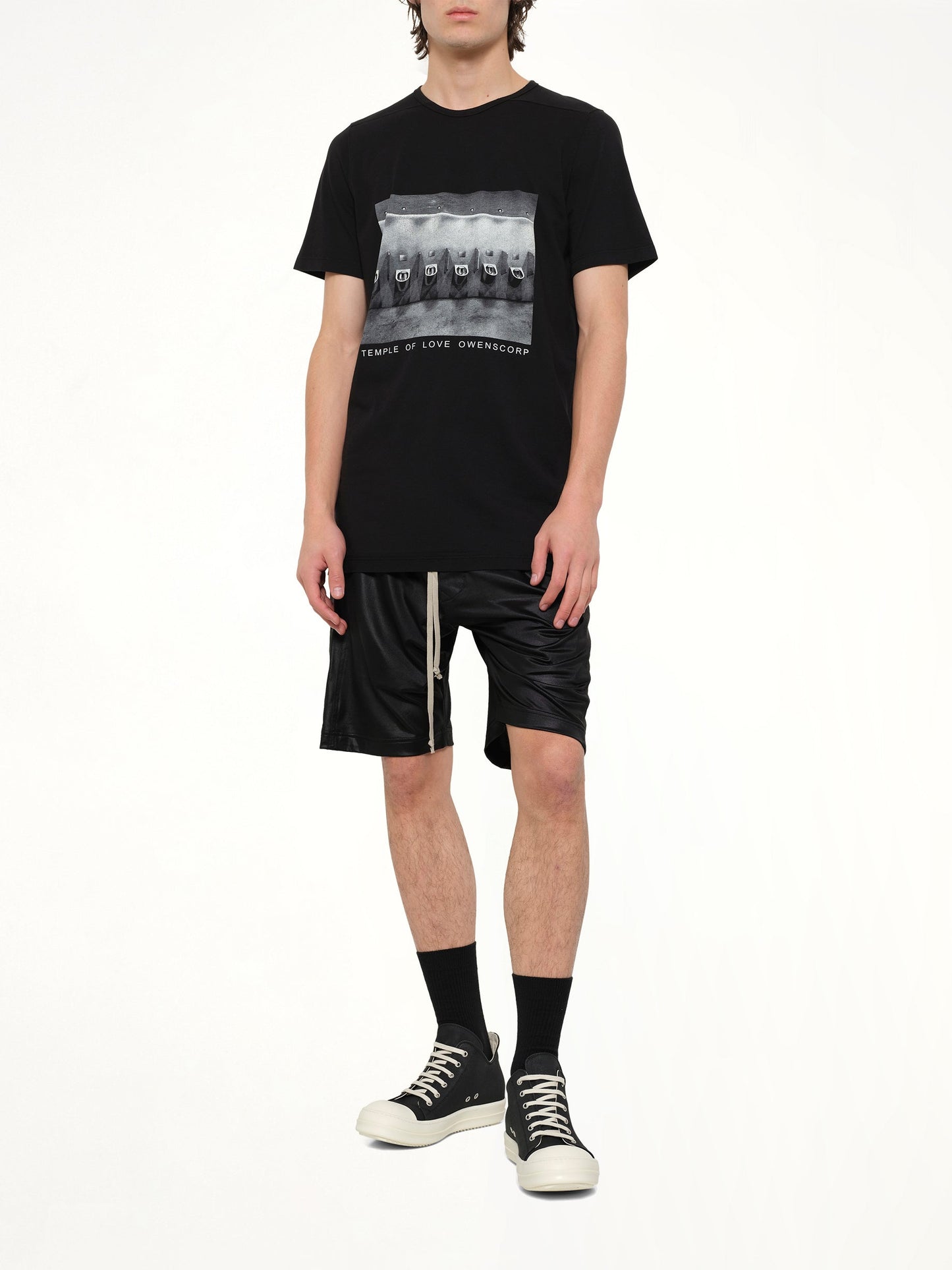 RICK OWENS DRKSHDW Light Wide Pusher Shorts (Black)