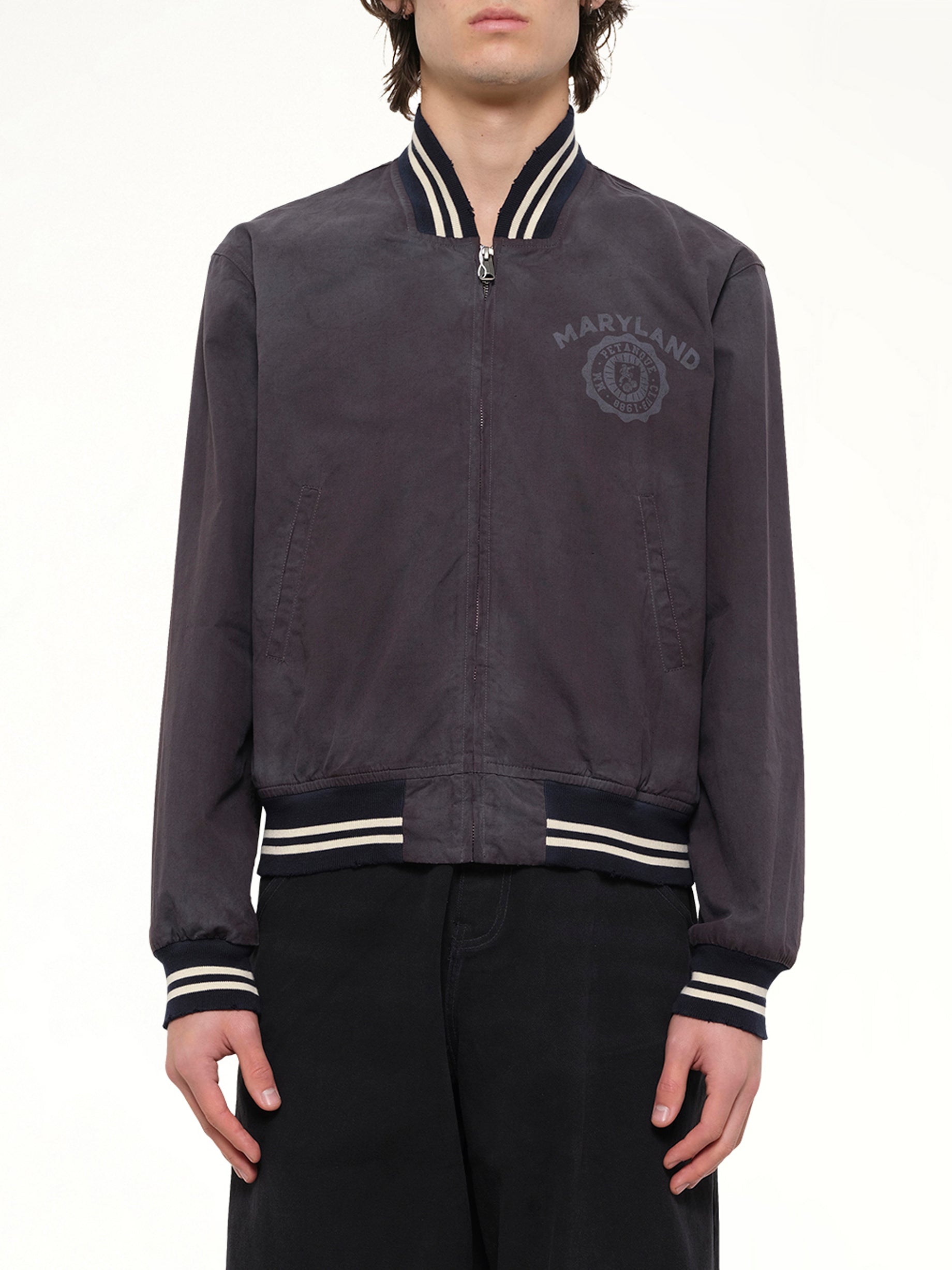 Image of Coats & Jackets. Product name - Maryland Bomber Jacket in Black colour by brand - MAISON MARGIELA