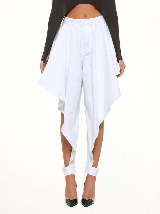 Image of Jeans. Product name - Panelled Pants in White colour by brand - ALAIA