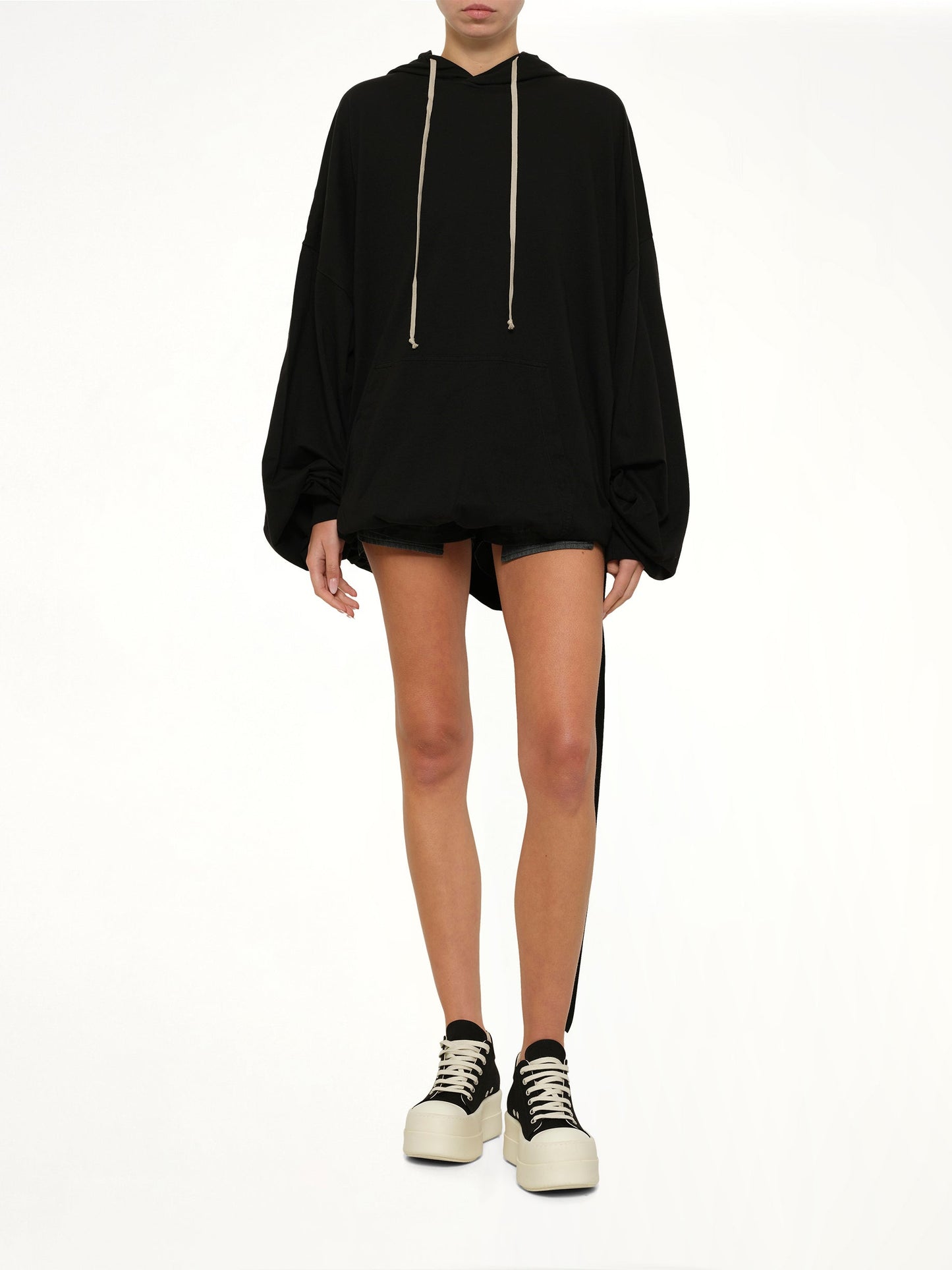 RICK OWENS DRKSHDW Hun Hoodie (Black)