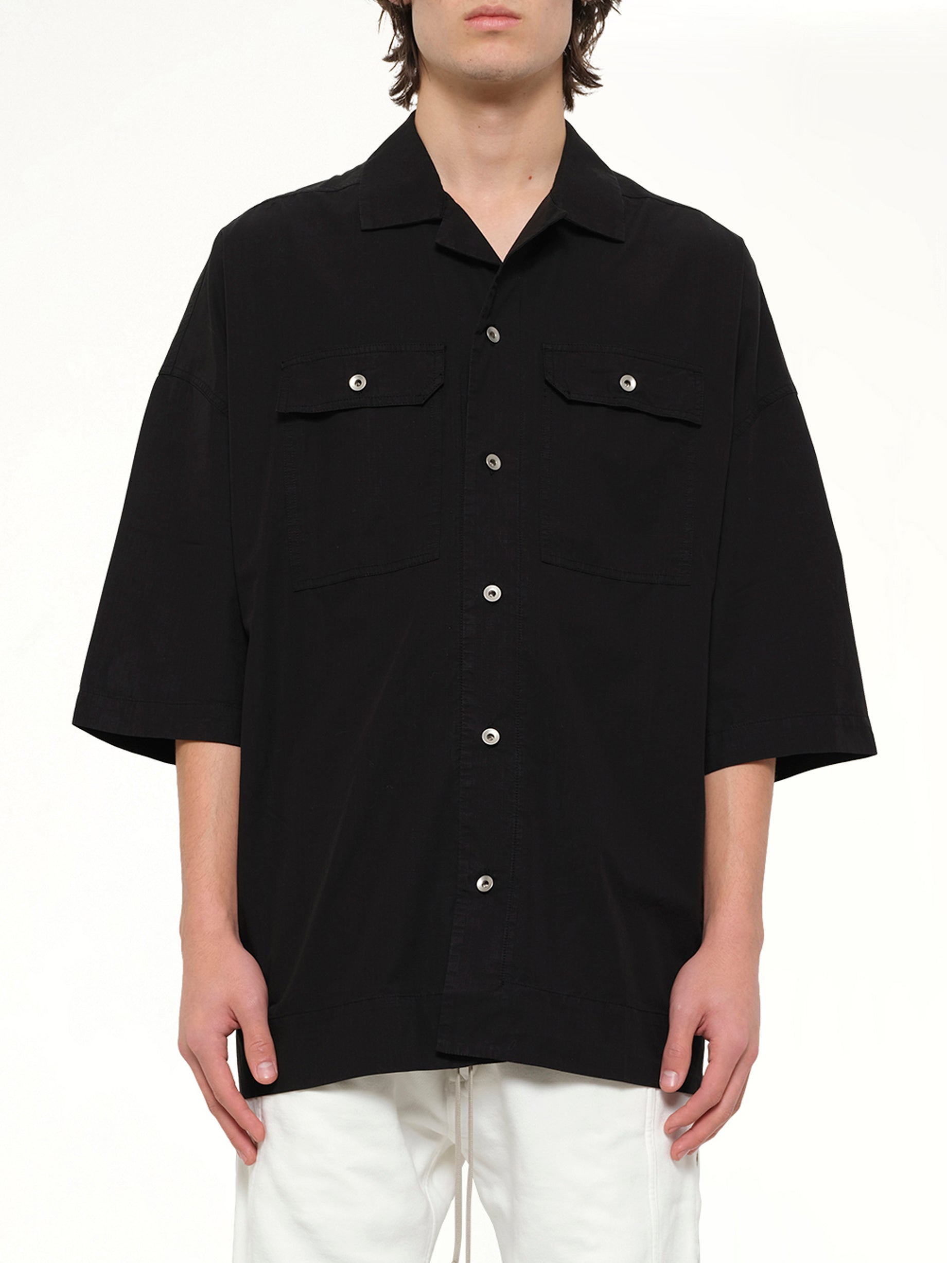 Image of Shirts. Product name - Magnum Tommy Shirt in Black colour by brand - RICK OWENS DRKSHDW