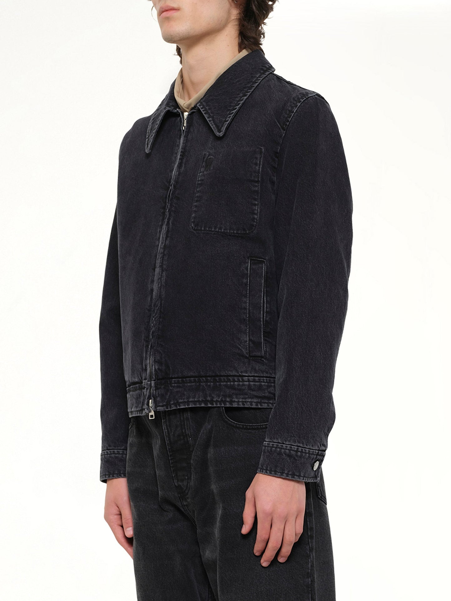 AMI PARIS Tonal ADC Denim Jacket (Black)