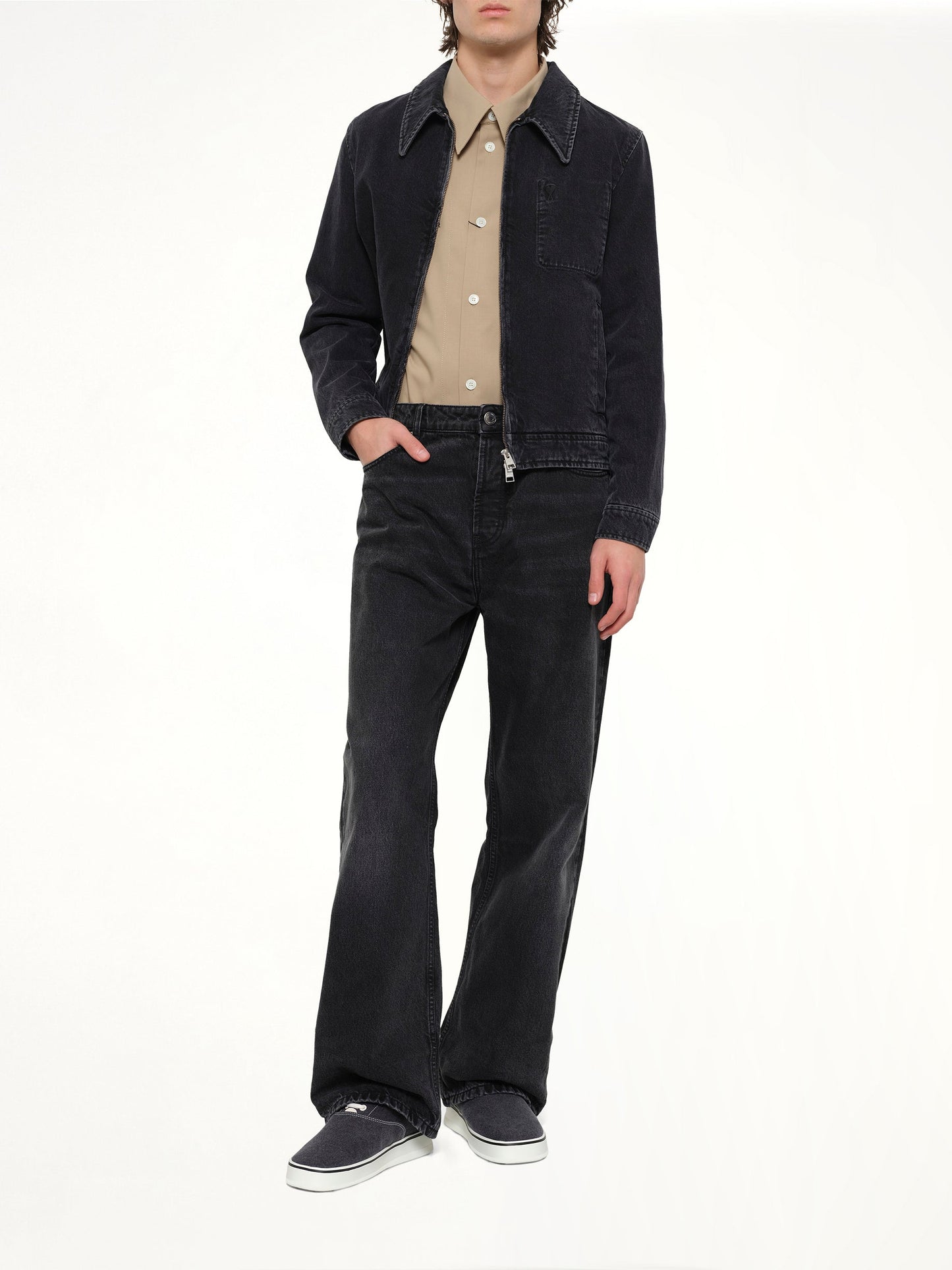 AMI PARIS Tonal ADC Denim Jacket (Black)