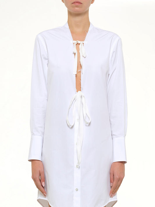 Image of Dresses. Product name - V Neck Midi Dress in White colour by brand - MAISON MARGIELA