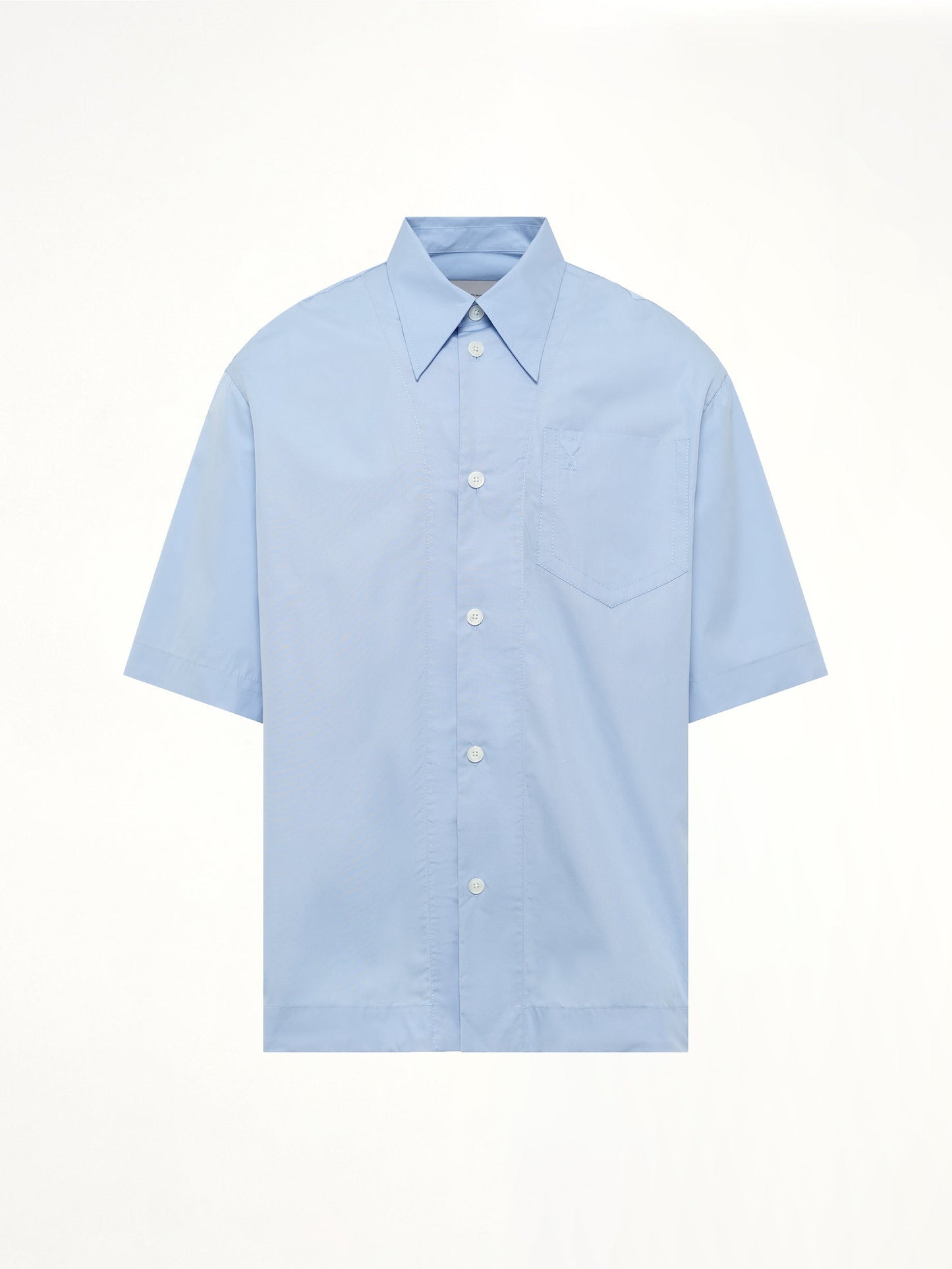 AMI PARIS Camp Collar Short Sleeve Shirt (Blue)