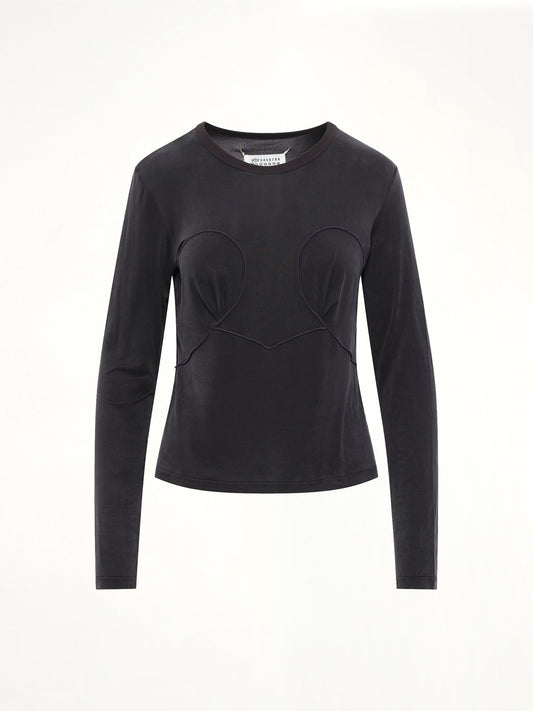 MAISON MARGIELA Cut-out Long Sleeve T-Shirt (Black)