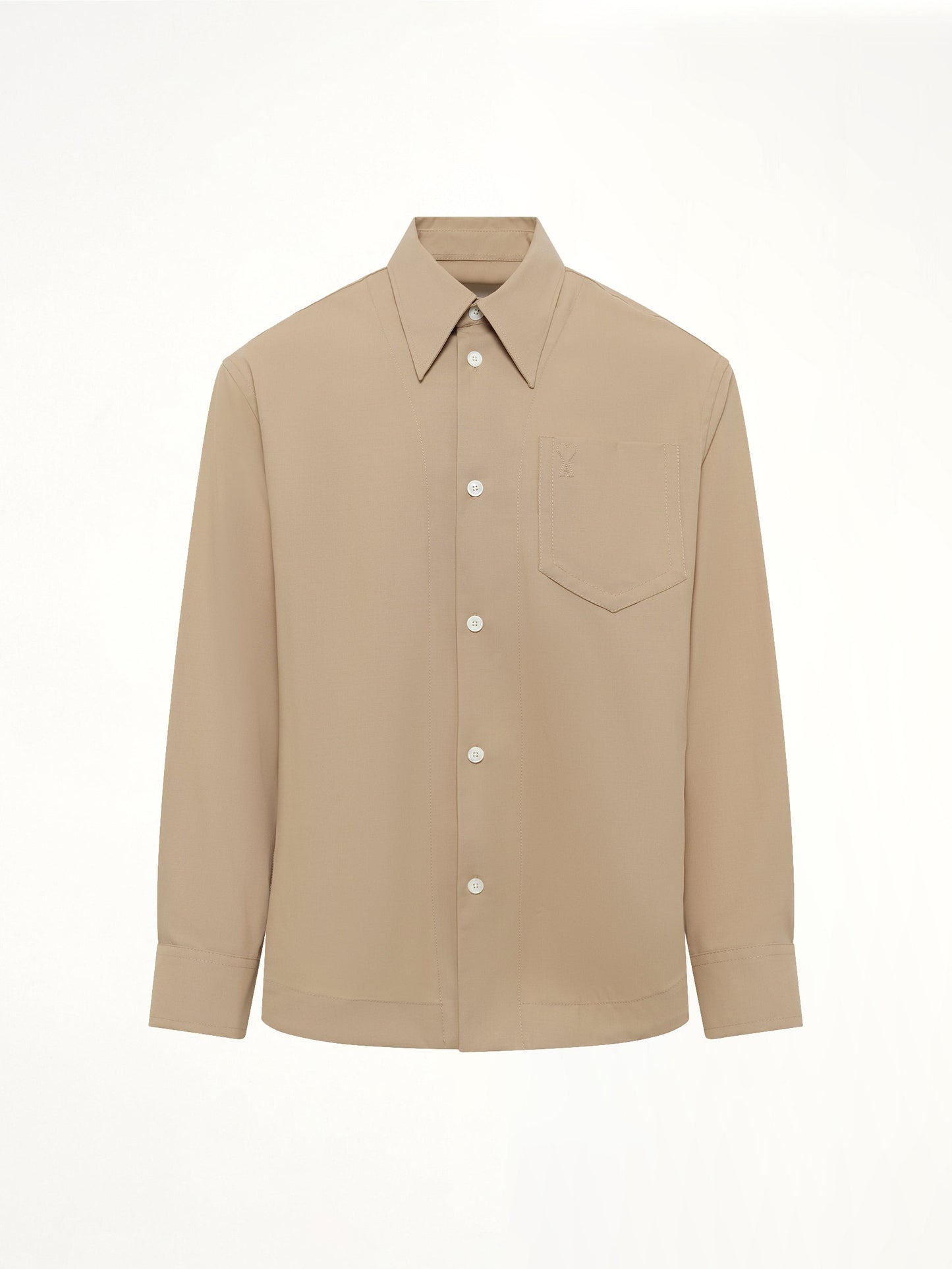 AMI PARIS Embossed ADC Shirt (Beige)