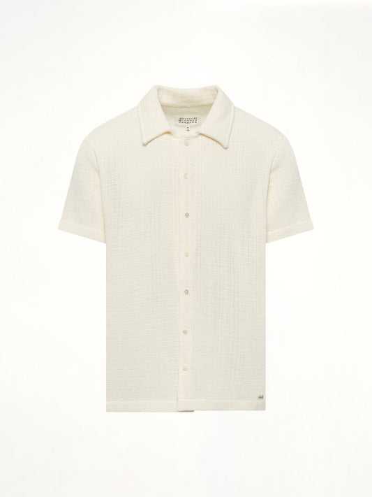 MAISON MARGIELA Linen Short Sleeve Shirt (White)