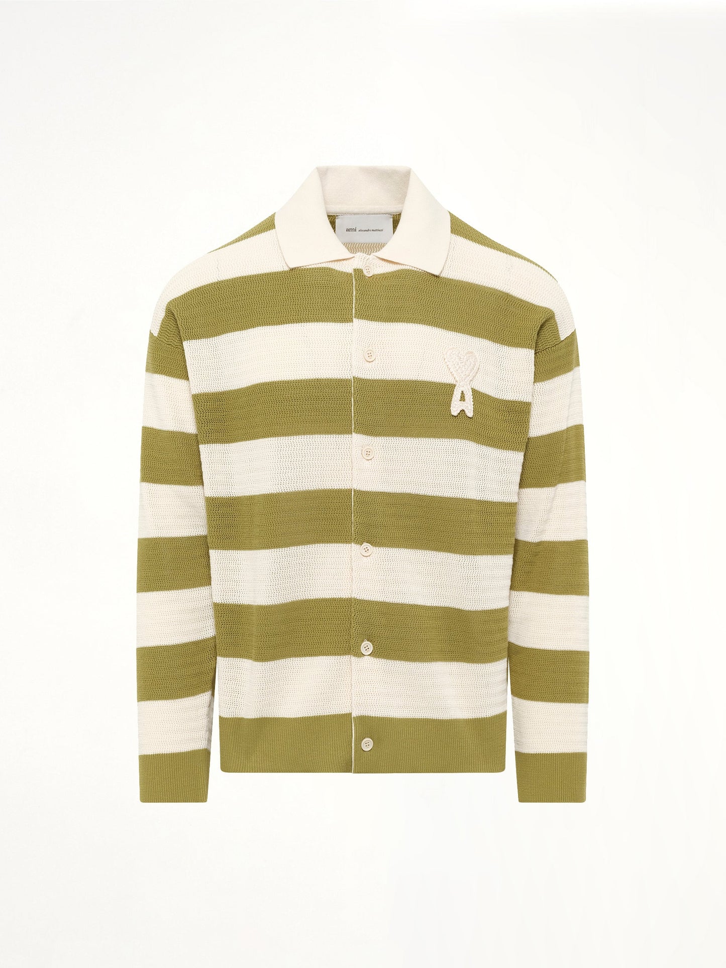 AMI PARIS Shirt Collar Cardigan with ADC (Green)