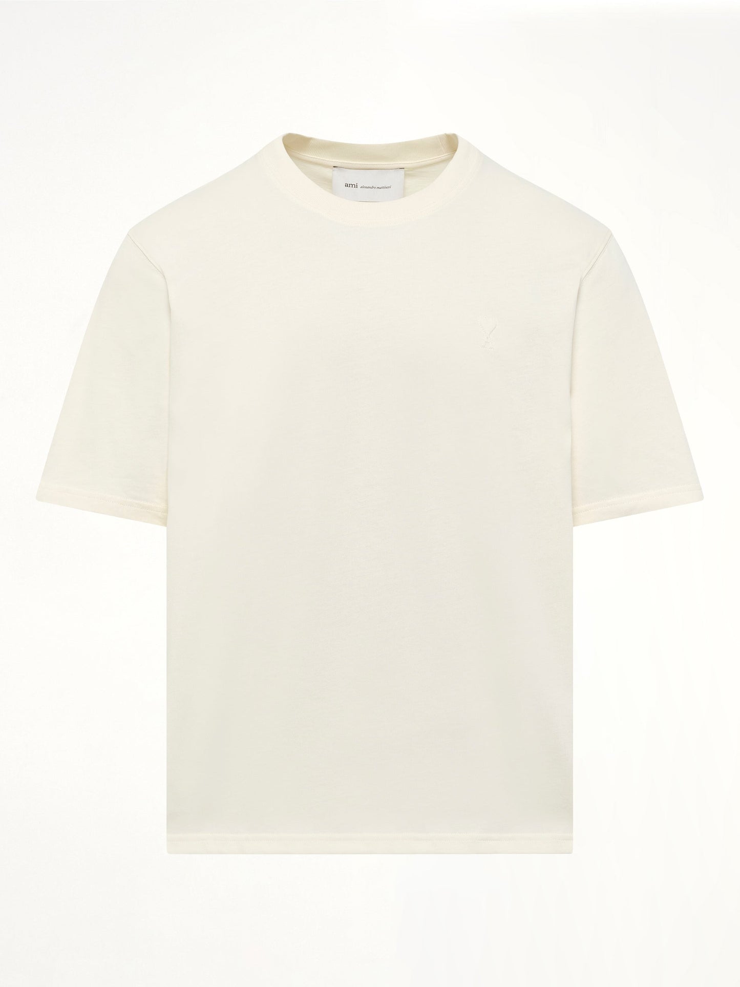 AMI PARIS Small Embossed ADC T-Shirt (Cream)
