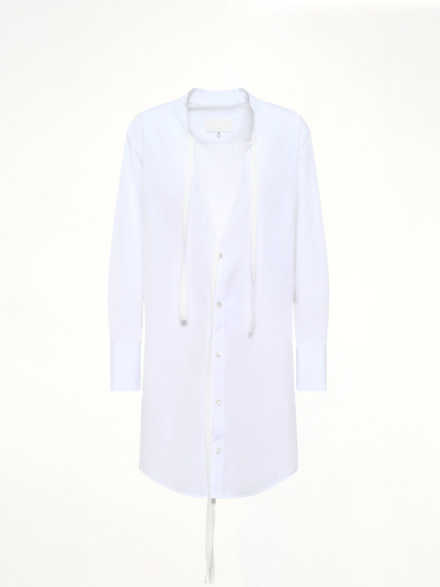 MAISON MARGIELA V Neck Midi Dress (White)