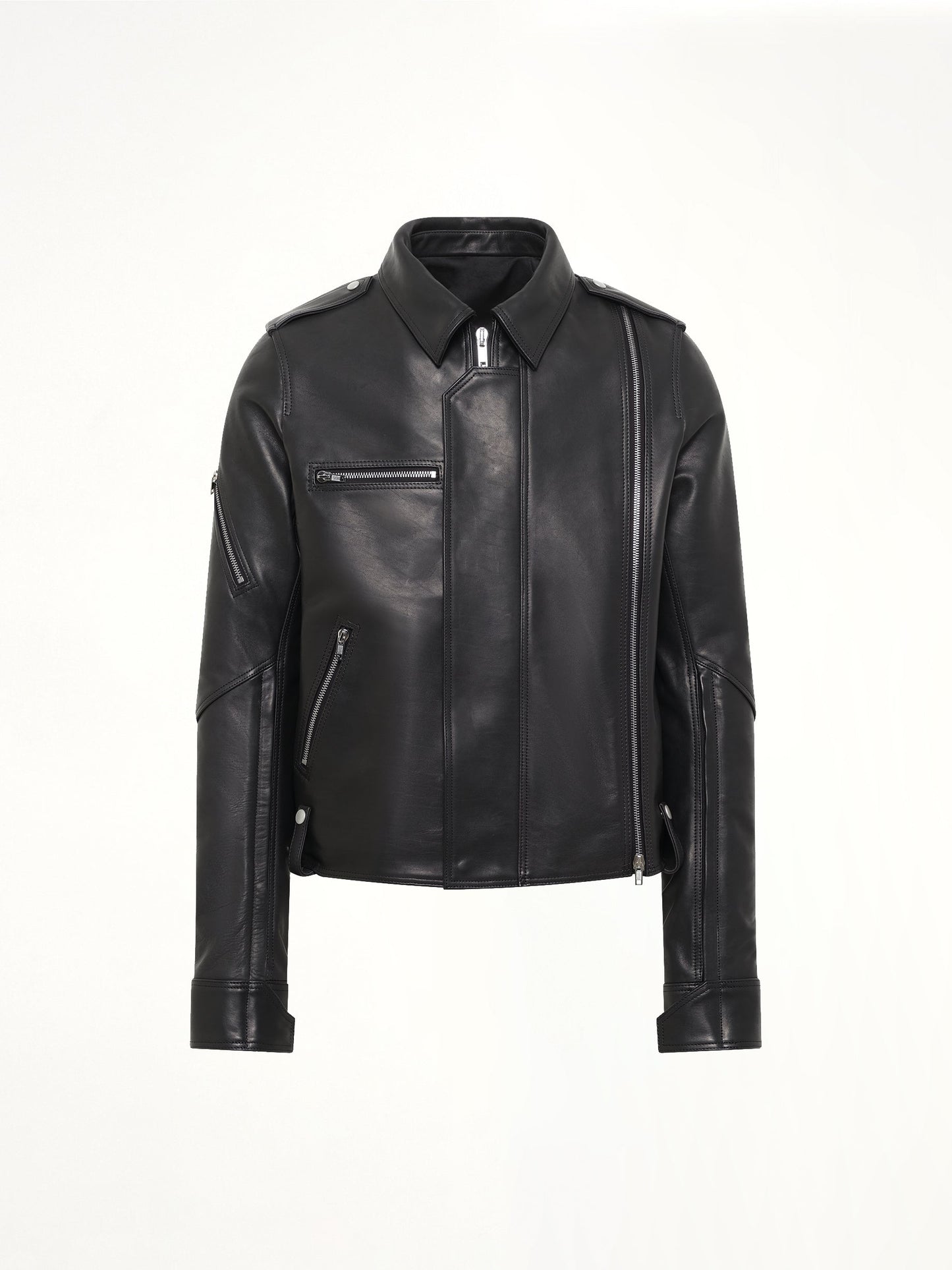 RICK OWENS Vega Leather Jacket (Black)