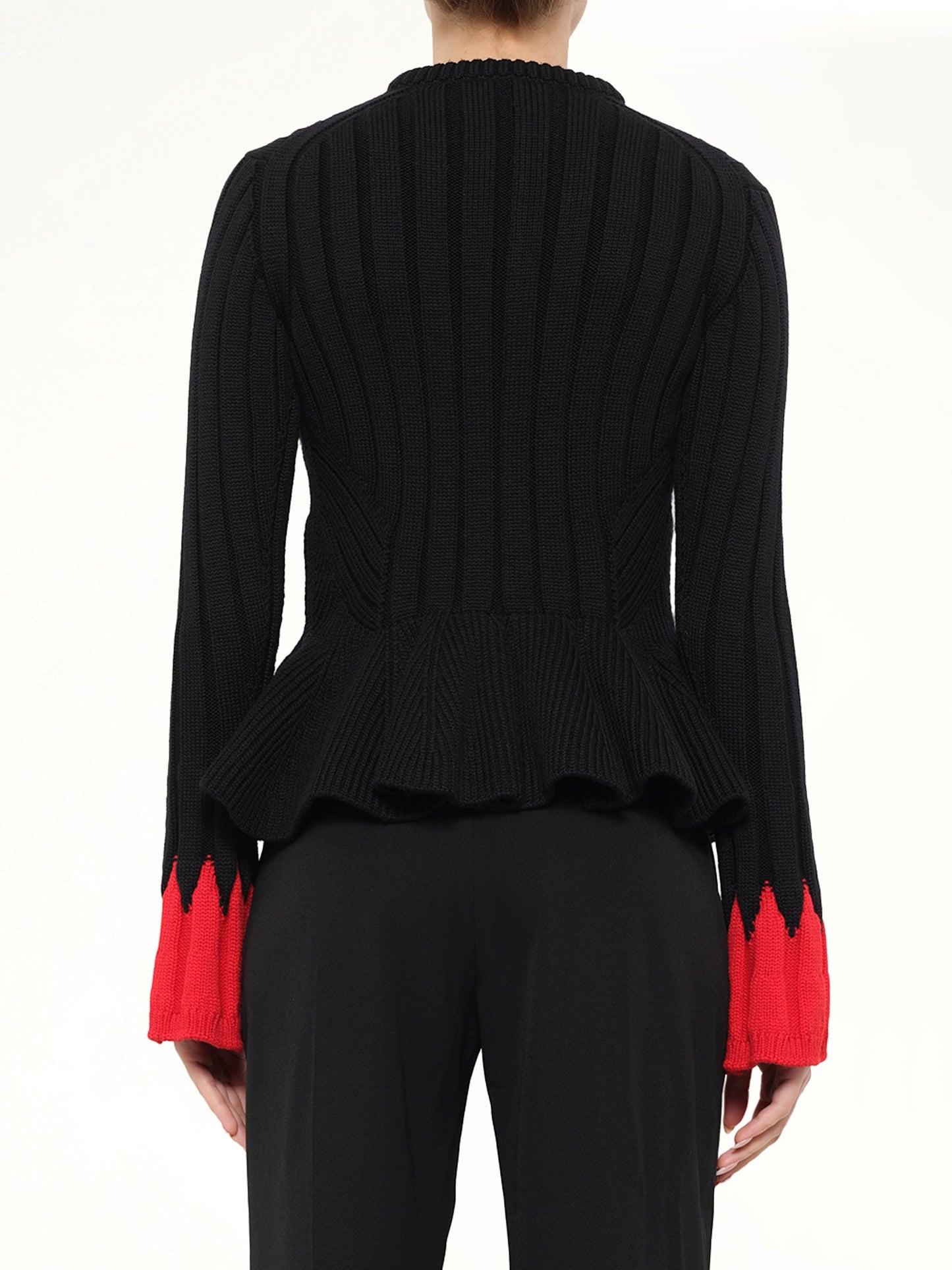 Alexander McQueen Peplum Cardigan (Black)