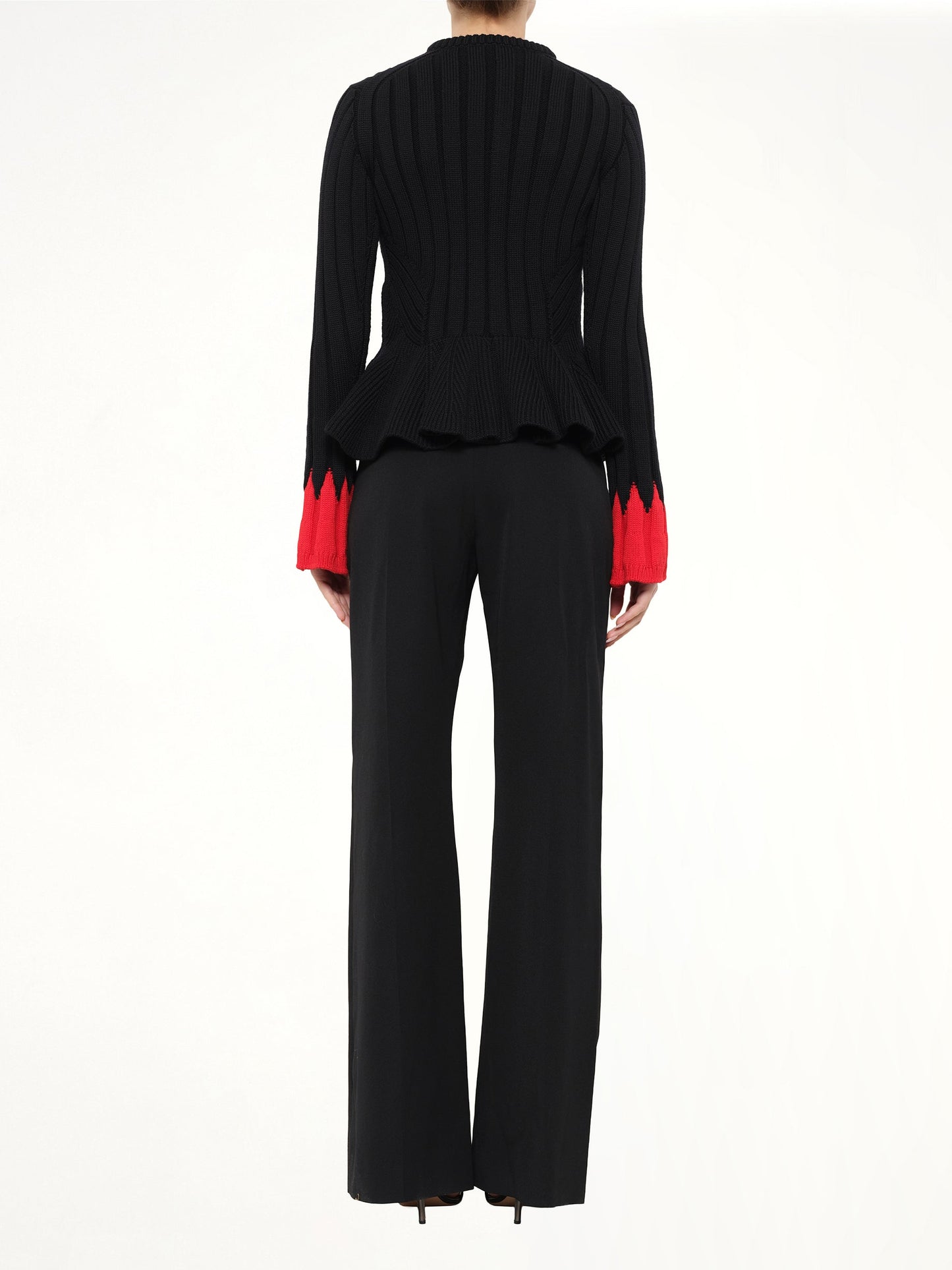 Alexander McQueen Peplum Cardigan (Black)
