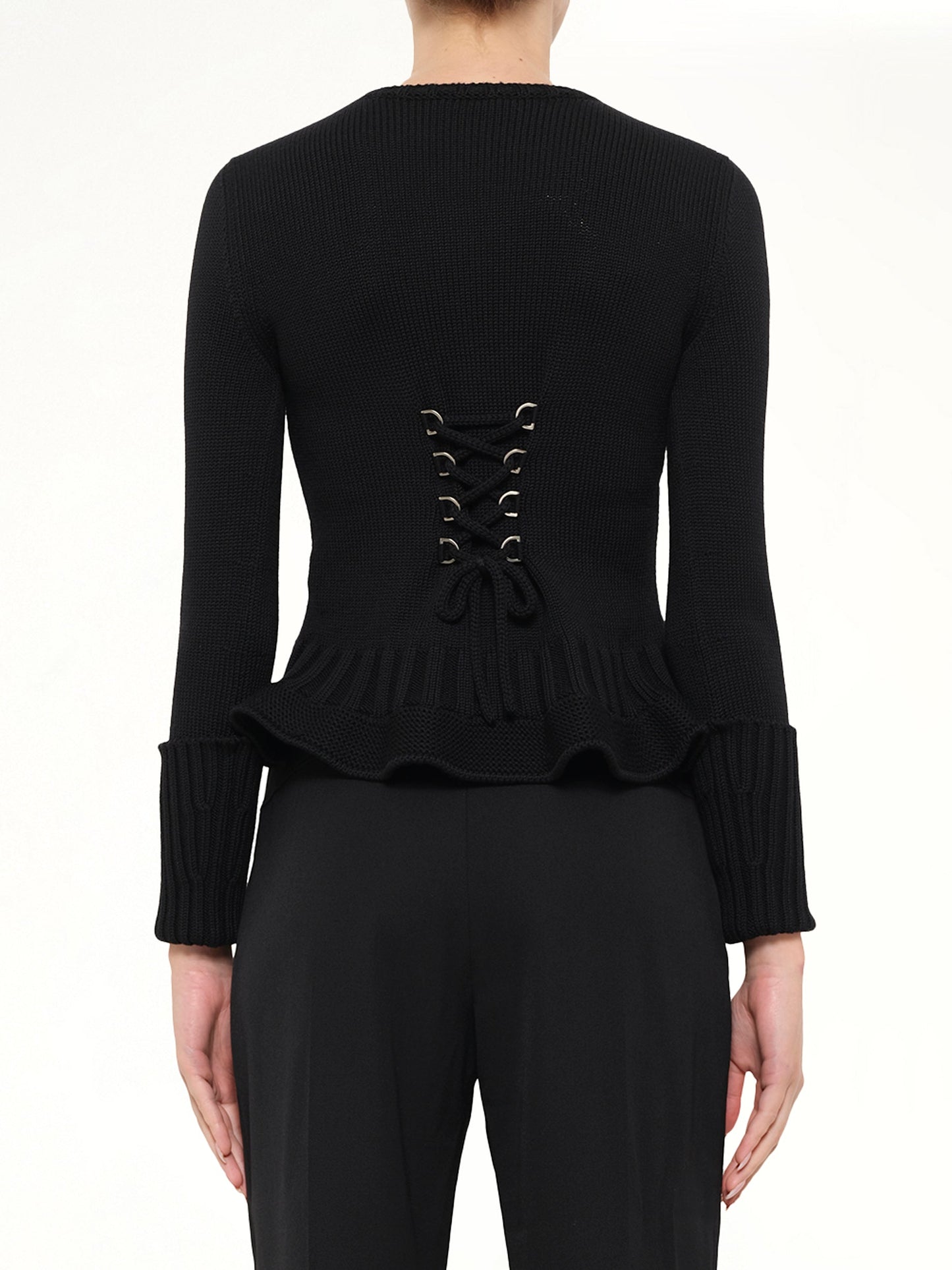 ALEXANDER MCQUEEN Lace Up Pullover (Black)