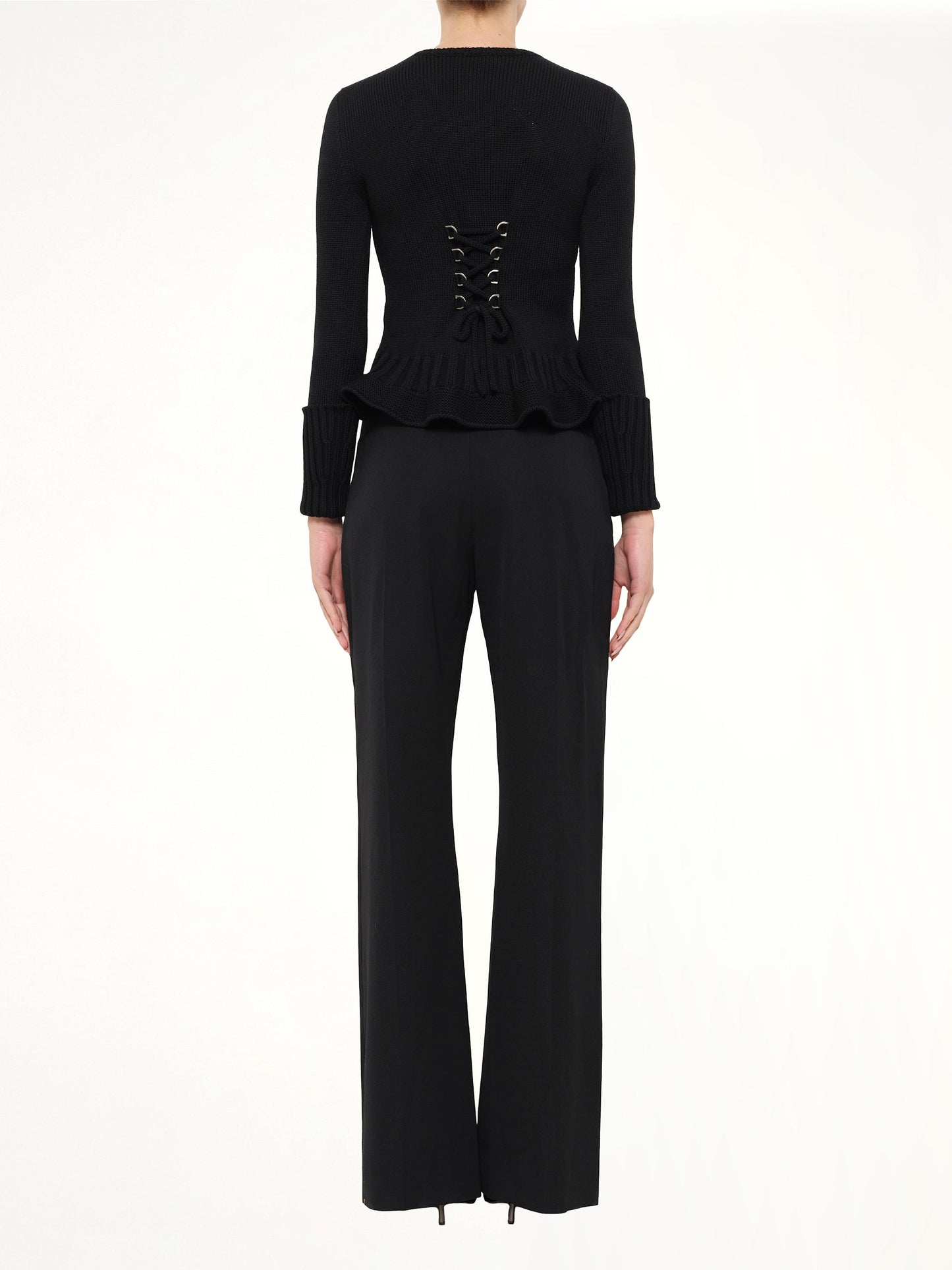 ALEXANDER MCQUEEN Lace Up Pullover (Black)