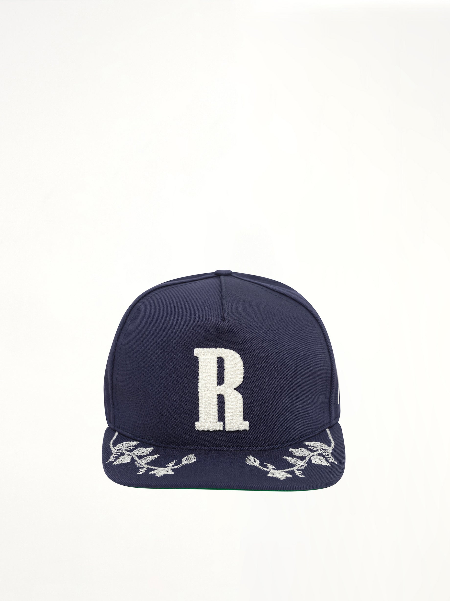 Image of Hats. Product name - Grapevine R-Crown Fitted Hat in Navy colour by brand - RHUDE