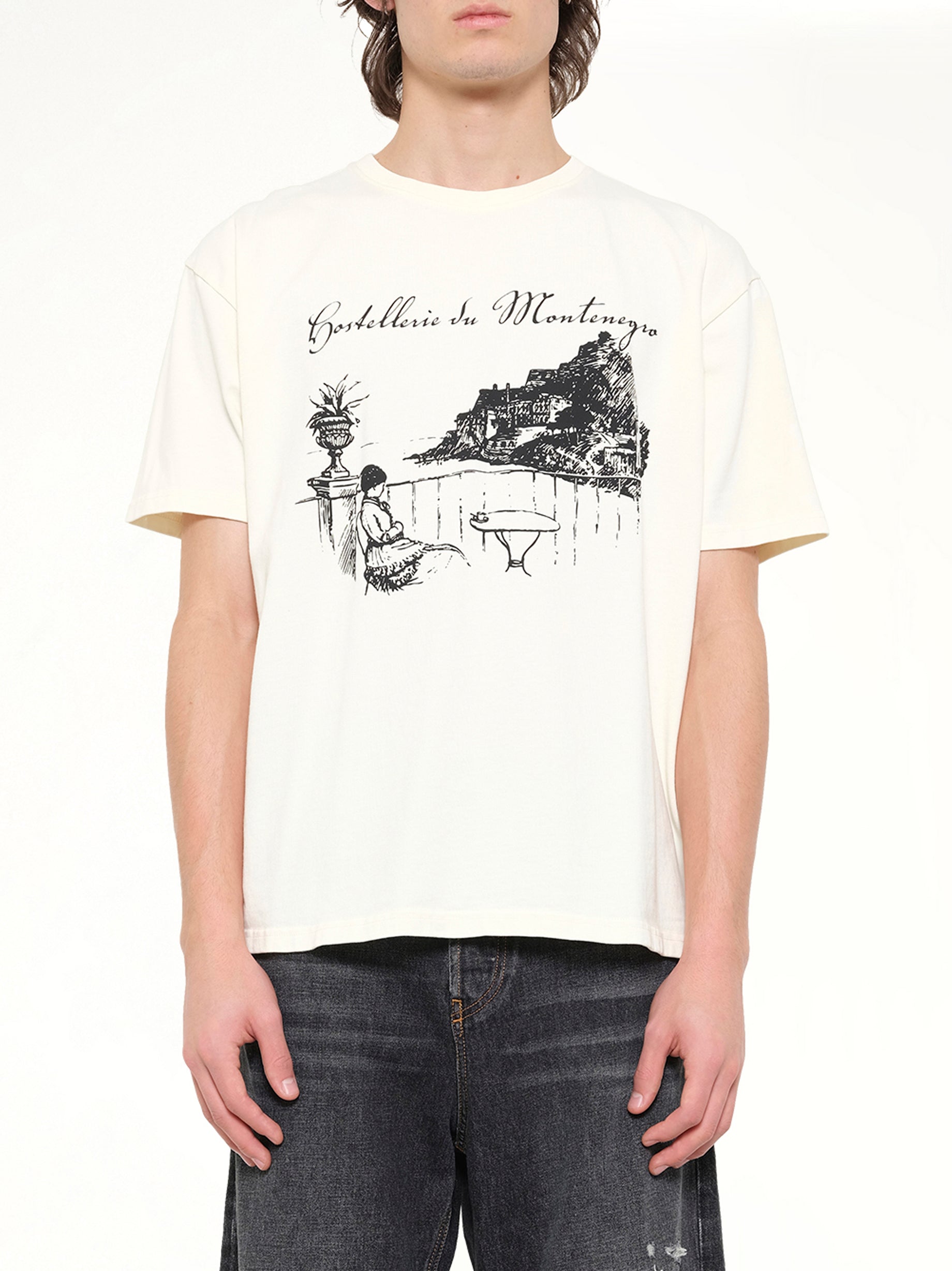 Image of T-Shirts. Product name - Montenegro Morada T-Shirt in White colour by brand - RHUDE