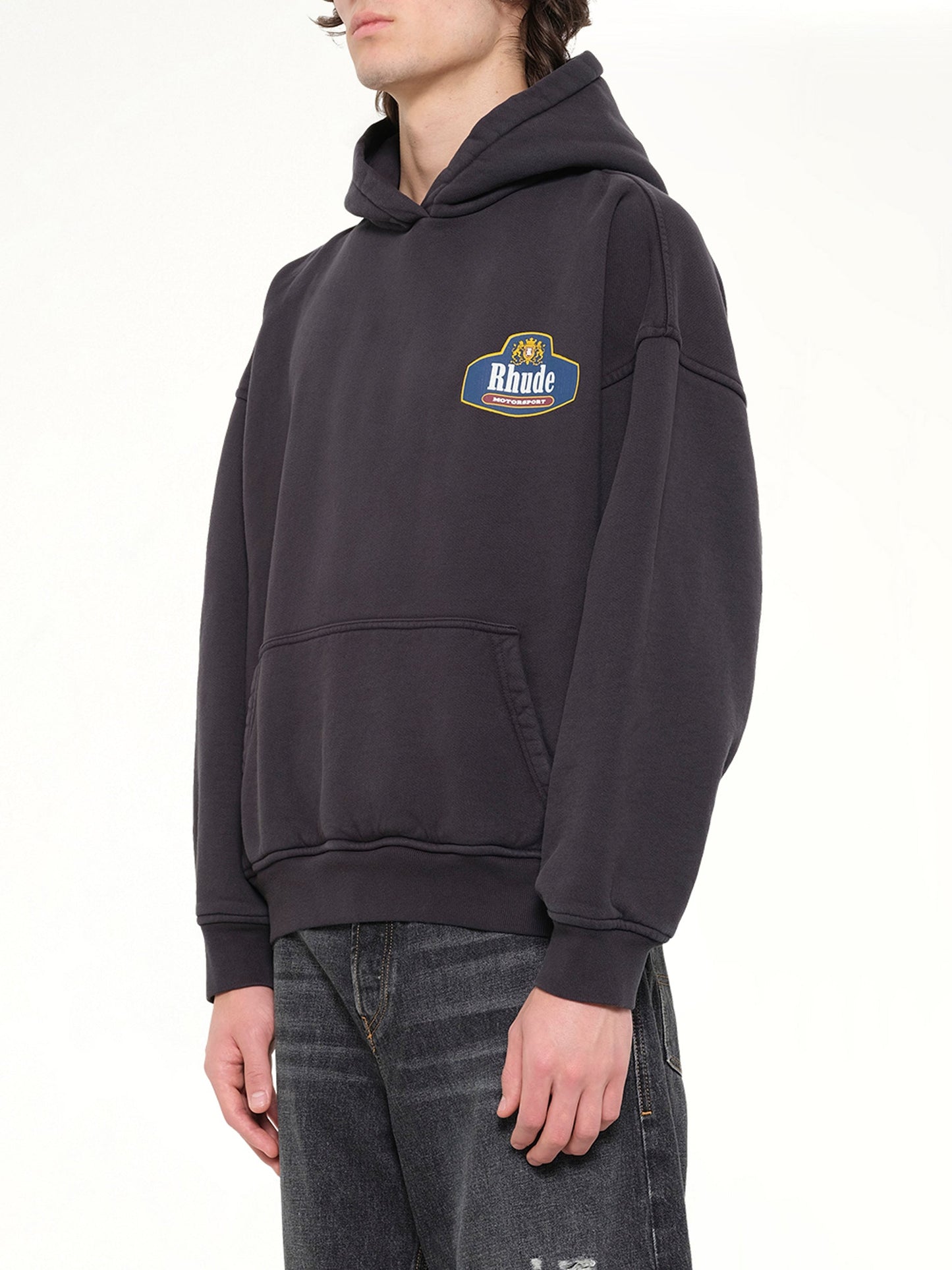 RHUDE Racing Crest Hoodie (Black)