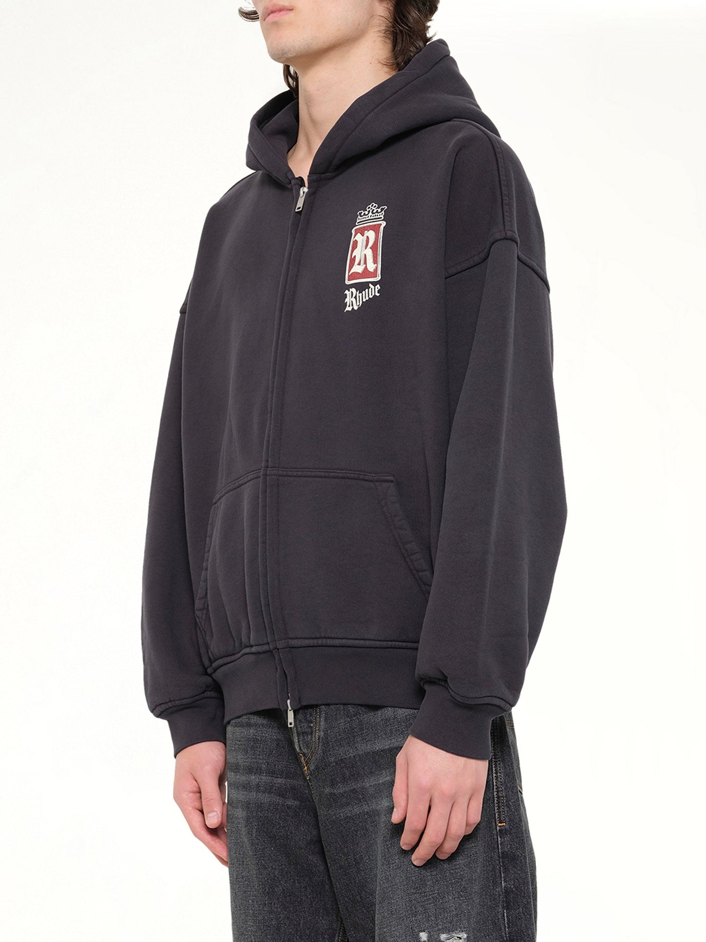 Rhude Fumar 91 Zip-Up Hoodie (Black)