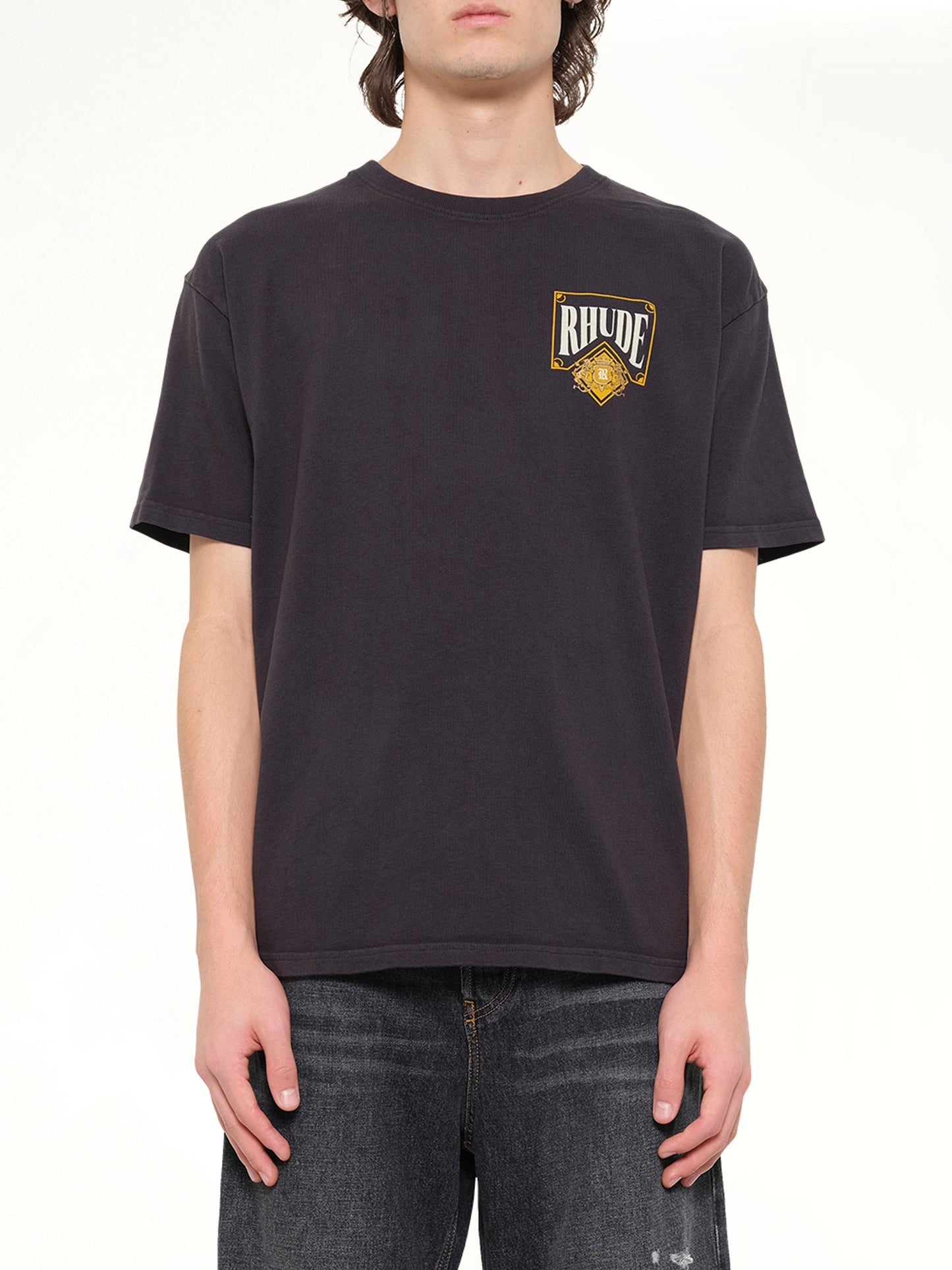 Image of T-Shirts. Product name - Rhude Playing Card T-Shirt in Black colour by brand - RHUDE