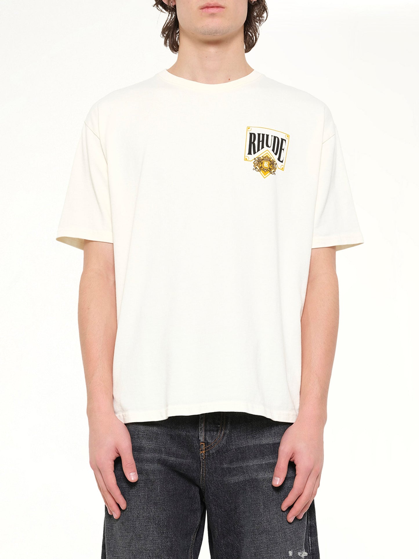 Image of T-Shirts. Product name - Rhude Playing Card T-Shirt in White colour by brand - RHUDE