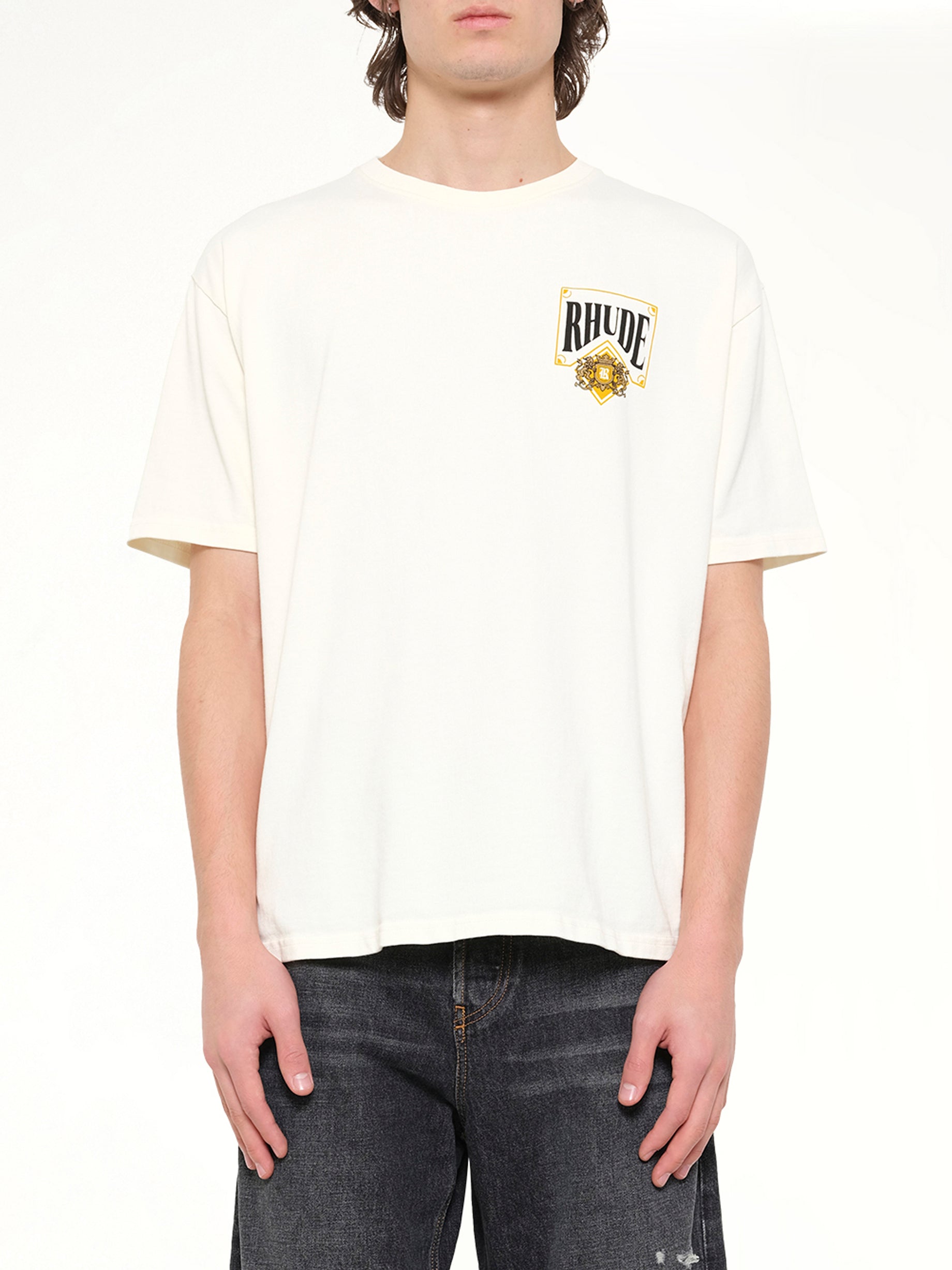 Image of T-Shirts. Product name - Rhude Playing Card T-Shirt in White colour by brand - RHUDE
